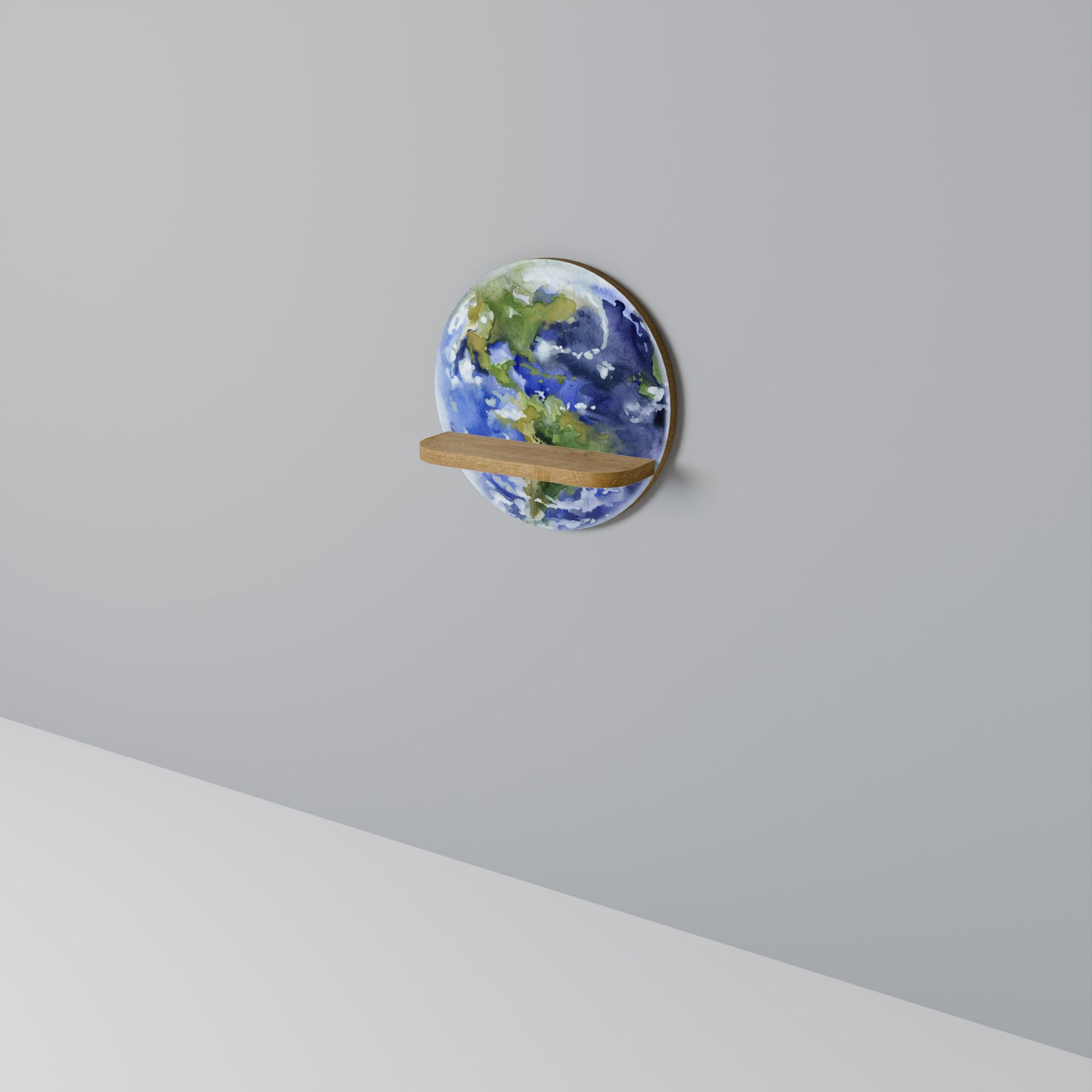 EARTH TROOP Rund konsthylla i ekeffekt