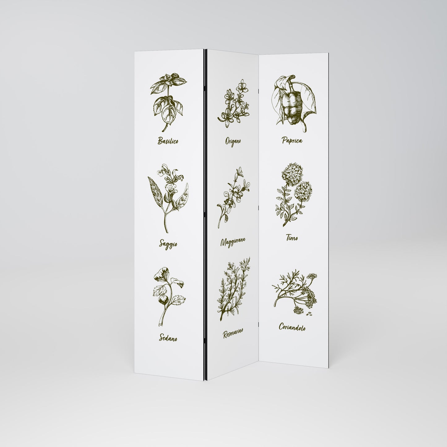 HERBAL FINESSE - IT Dekorativ 3-panels rumsavdelare
