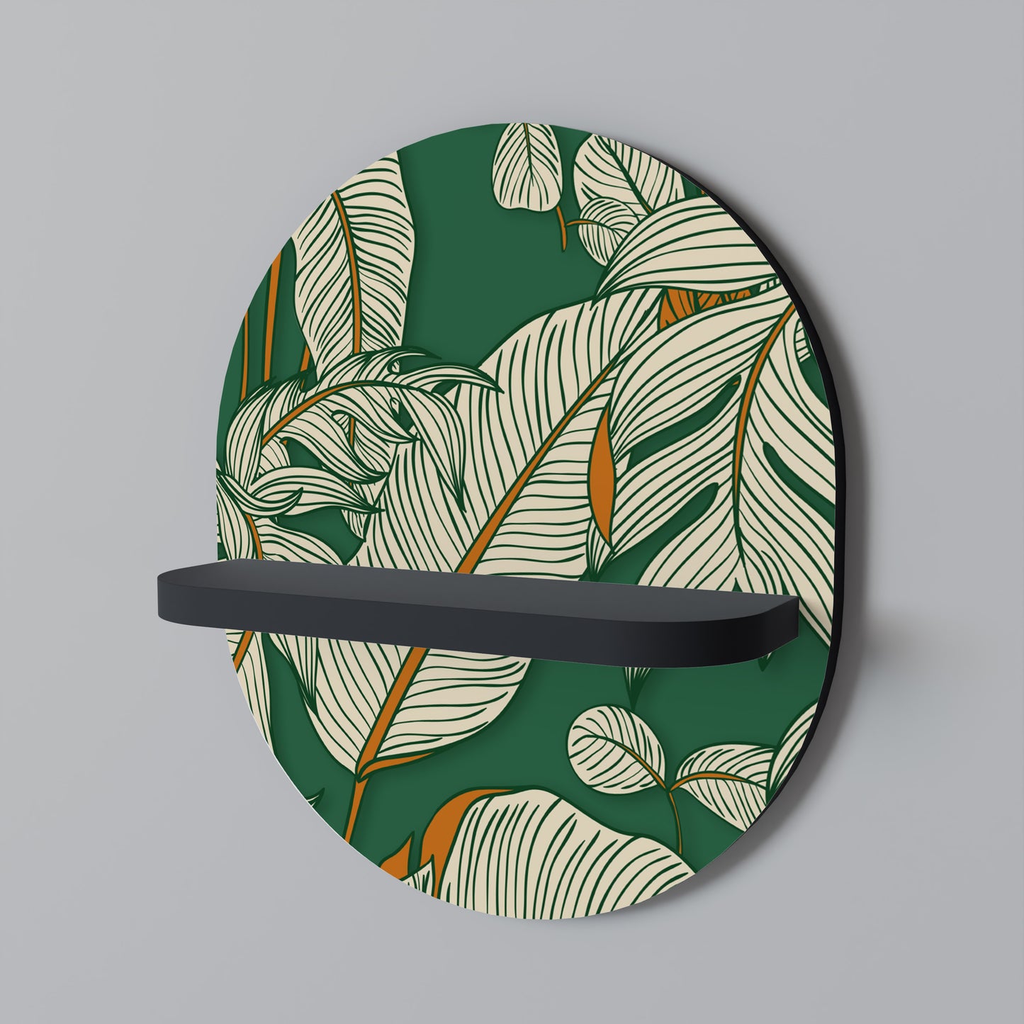 VERDANT PLEASURES Oval konsthylla i svart finish