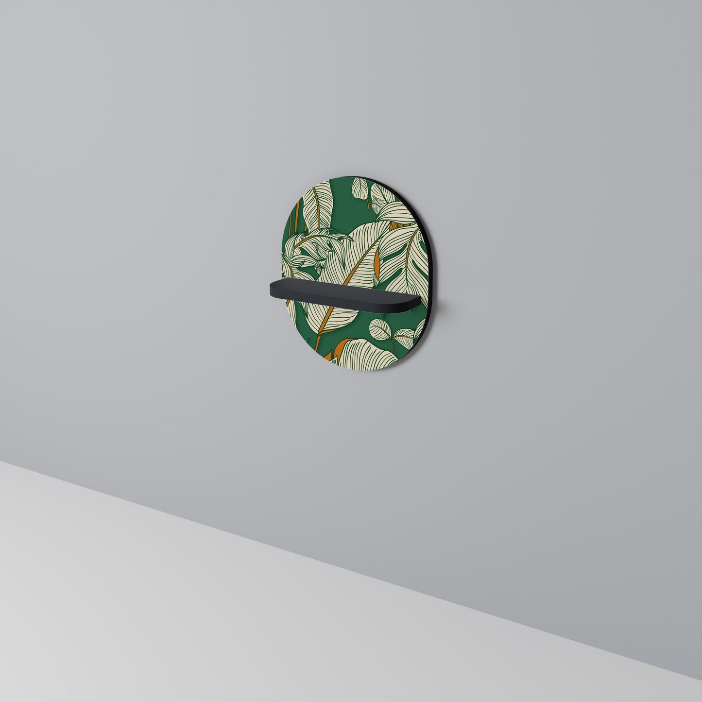 VERDANT PLEASURES Oval konsthylla i svart finish