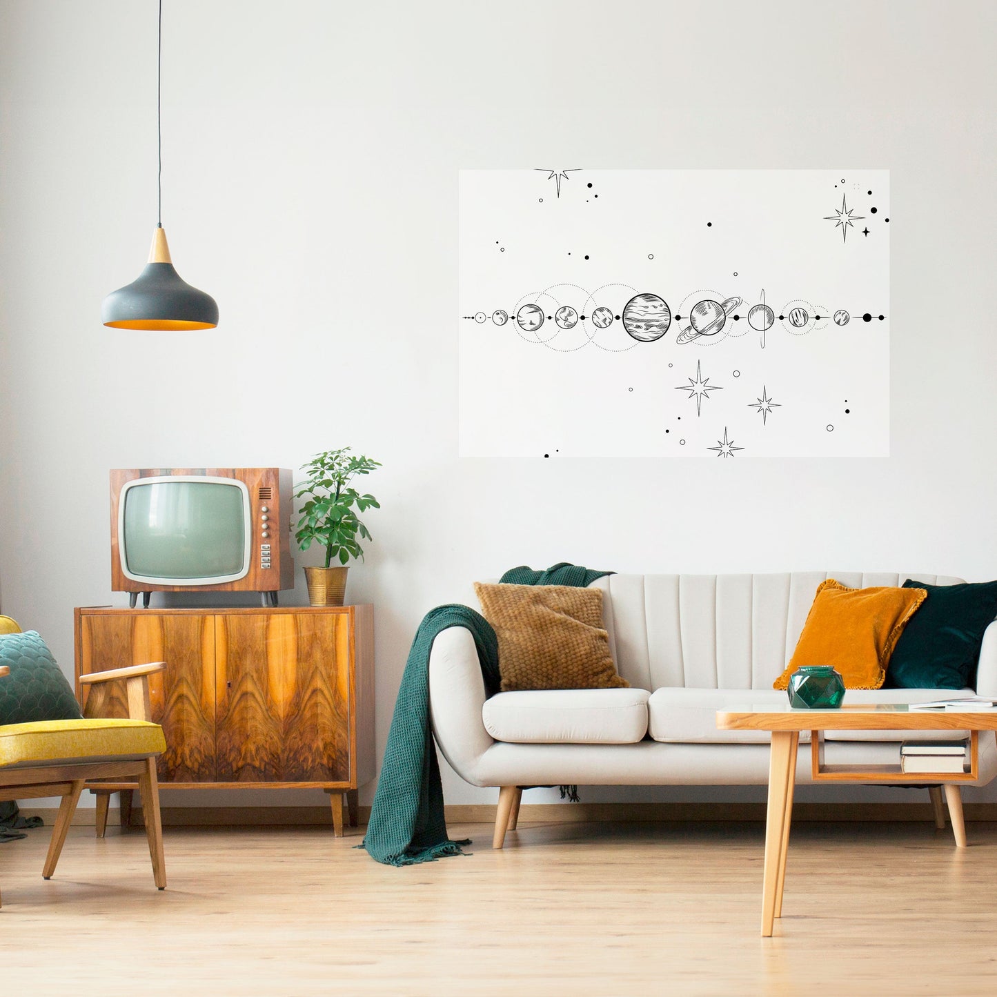 GALAXY OUTLINE Peel and Stick Horizontal Poster