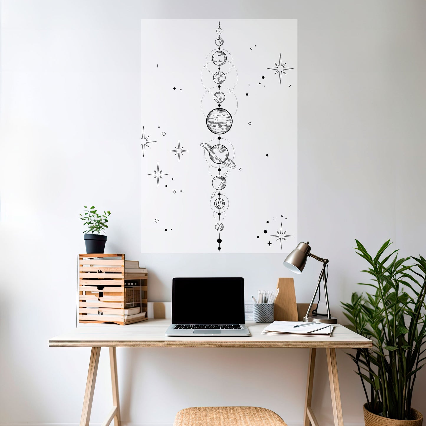 GALAXY OUTLINE vertikal poster med självhäftande text