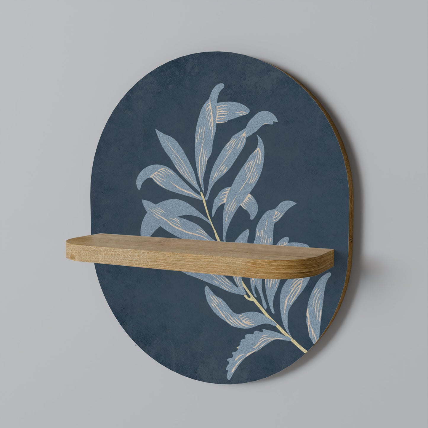 SHADOW BRANCH Oval Art Shelf In Oak Effect