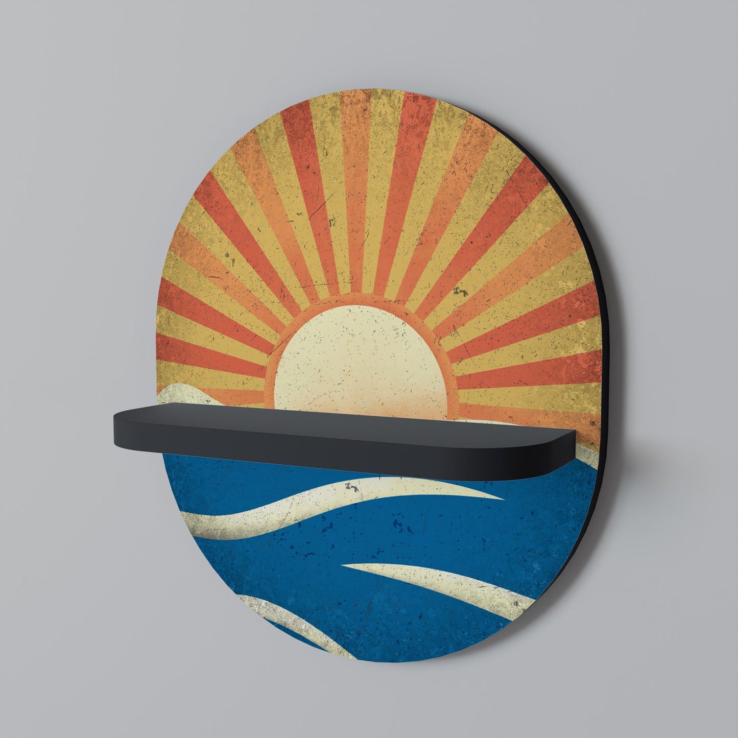 SUNNY SLIDE Oval konsthylla i svart finish