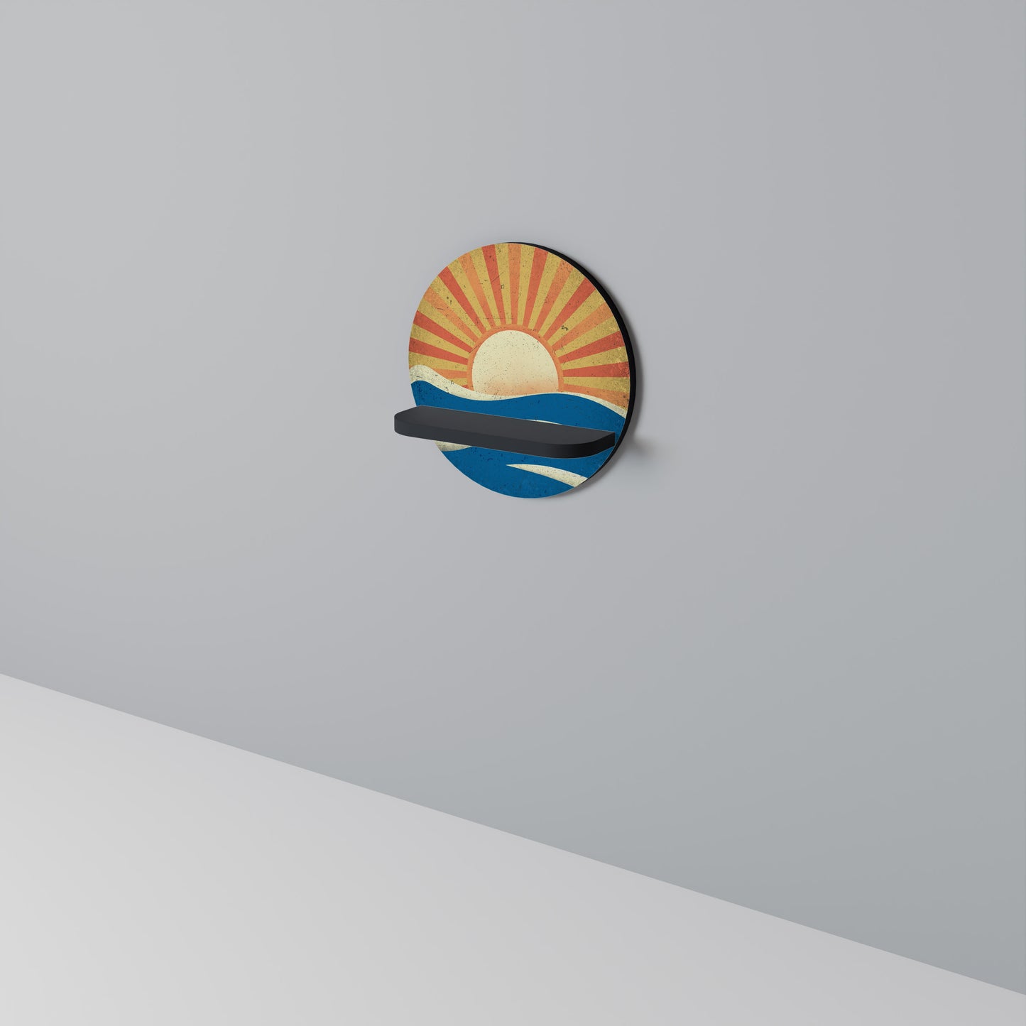 SUNNY SLIDE Rund konsthylla i svart finish