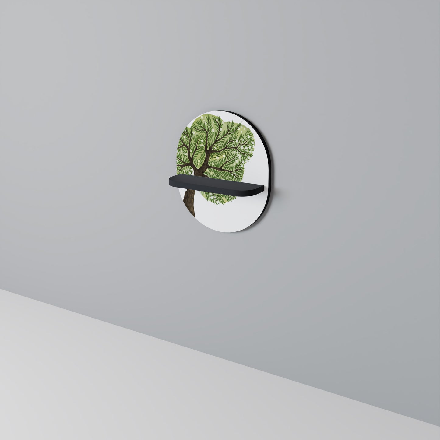 WILDERNESS DASH Oval konsthylla i svart finish