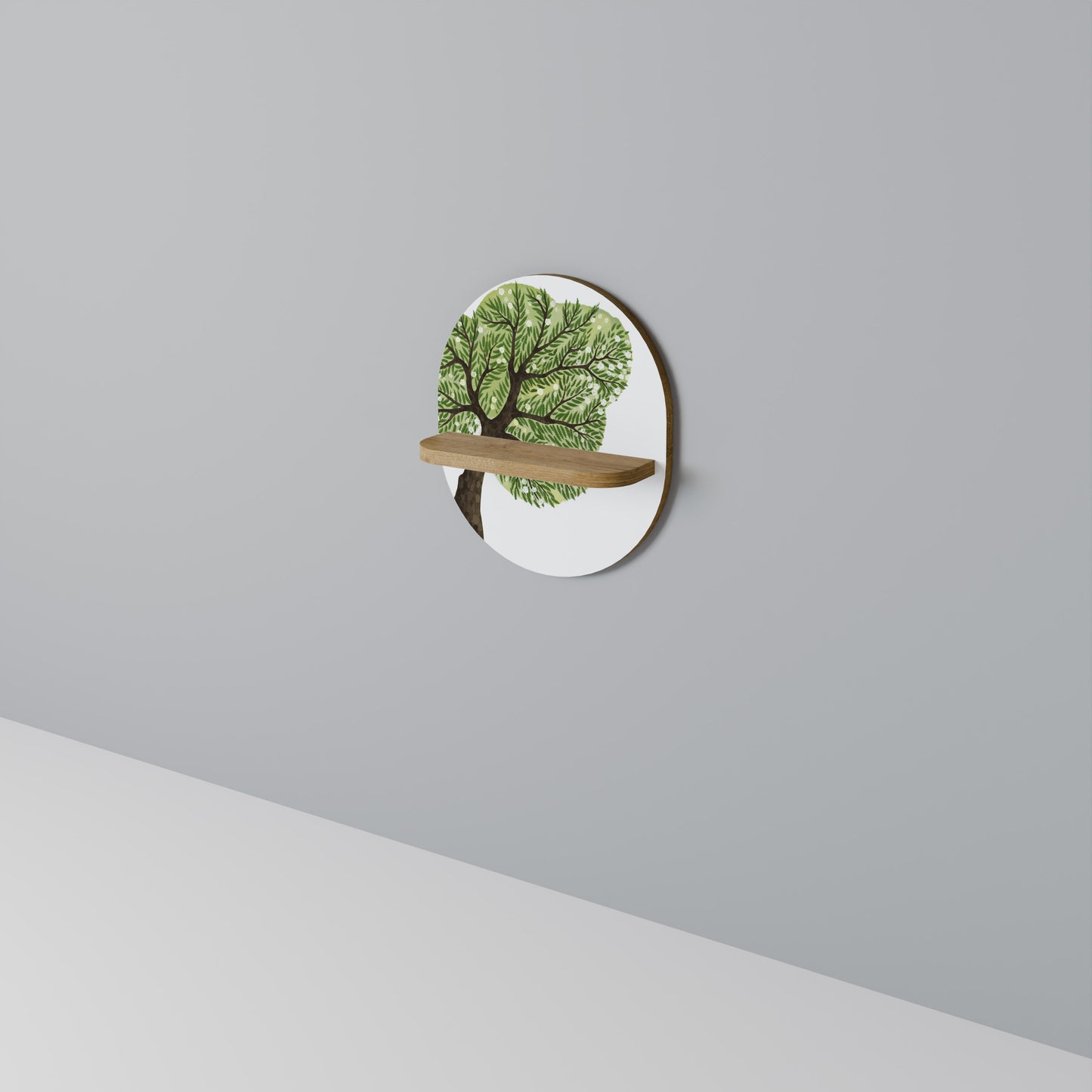 WILDERNESS DASH Oval Art Shelf In Oak Effect