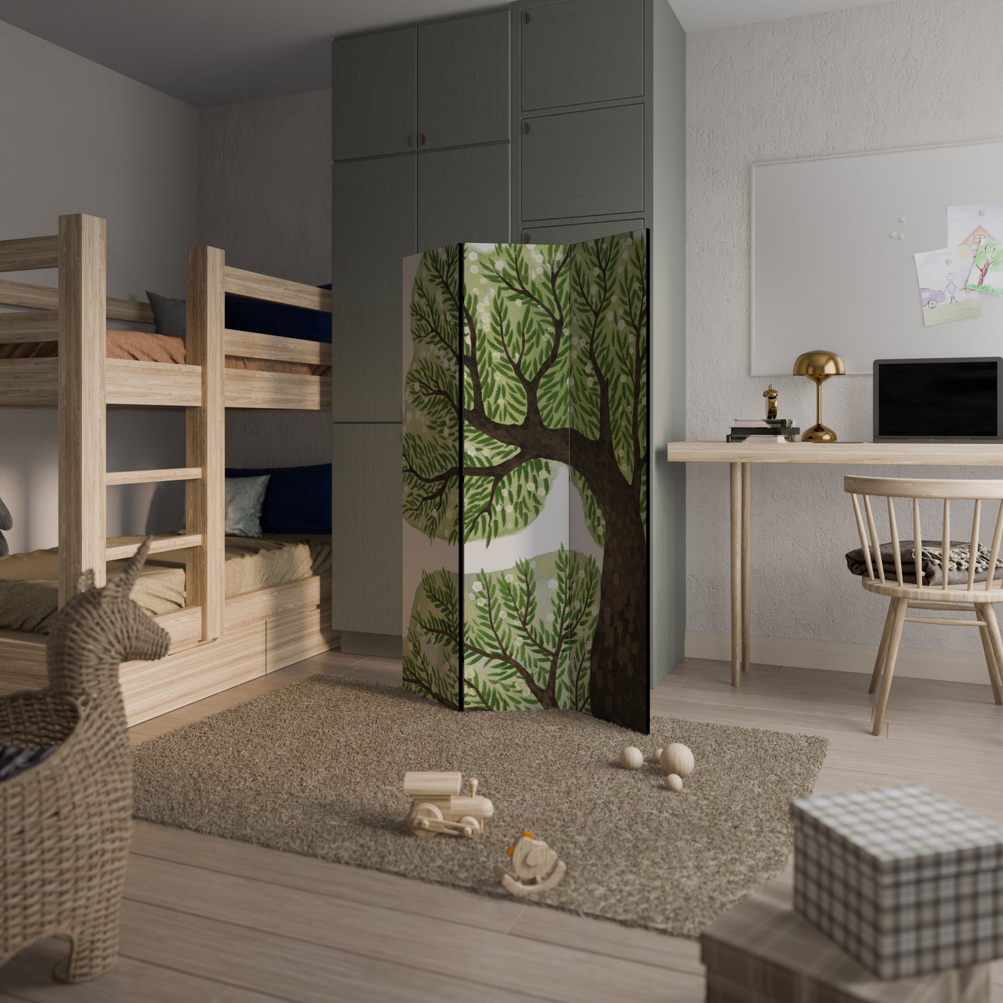 WILDERNESS DASH Dekorativ rumsavdelare med 3 paneler