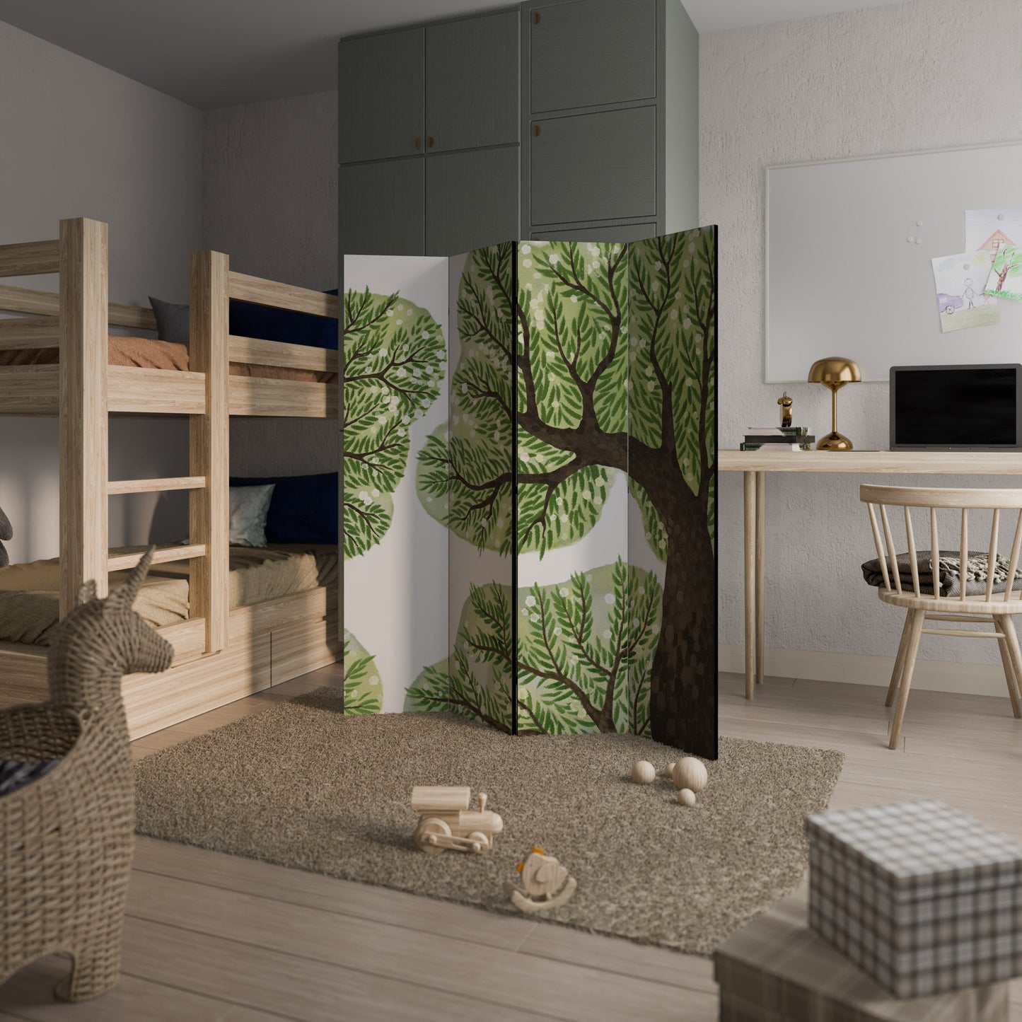 WILDERNESS DASH Dekorativ rumsavdelare med 4 paneler