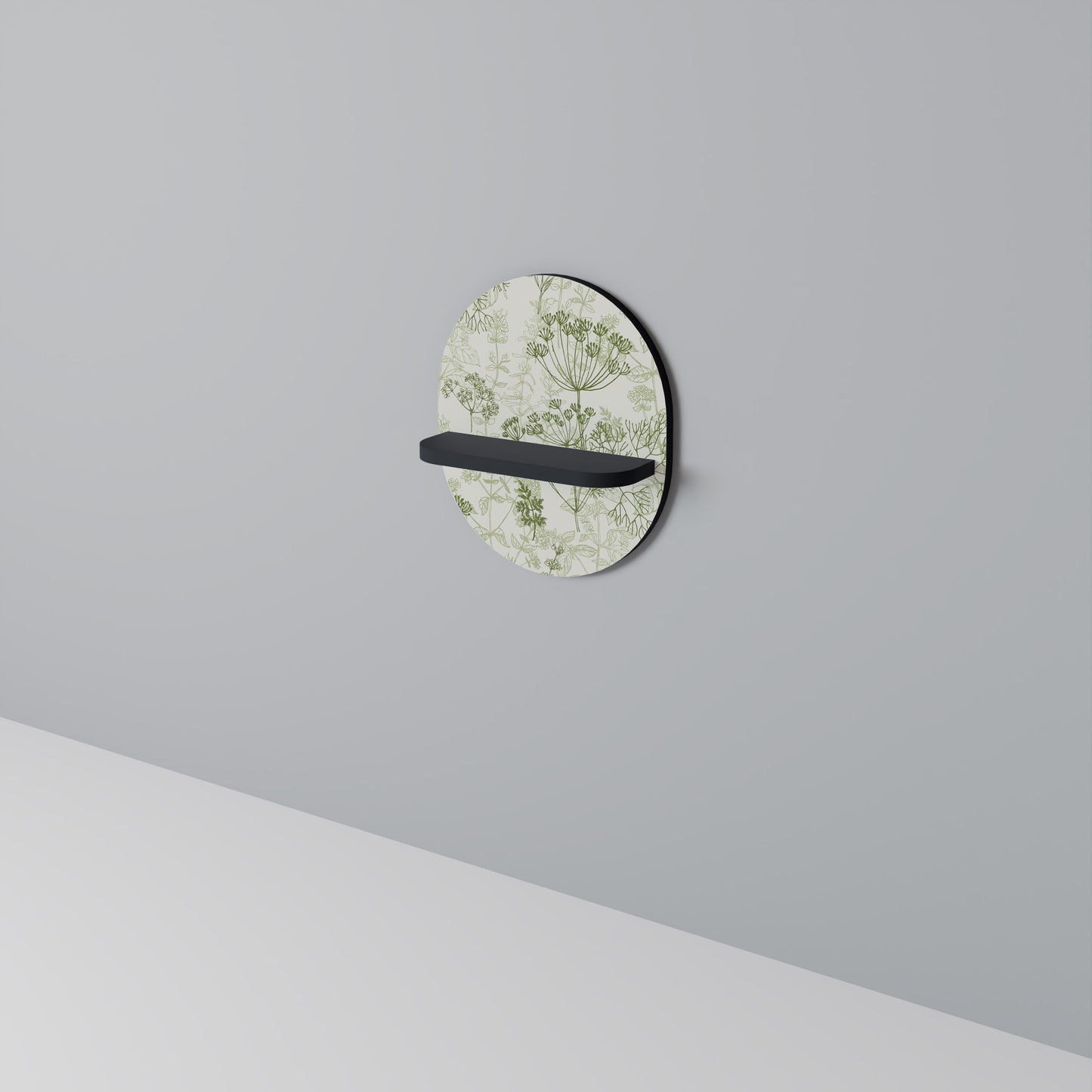 FENNEL BALDACHIN Oval Art Shelf In Black Finish