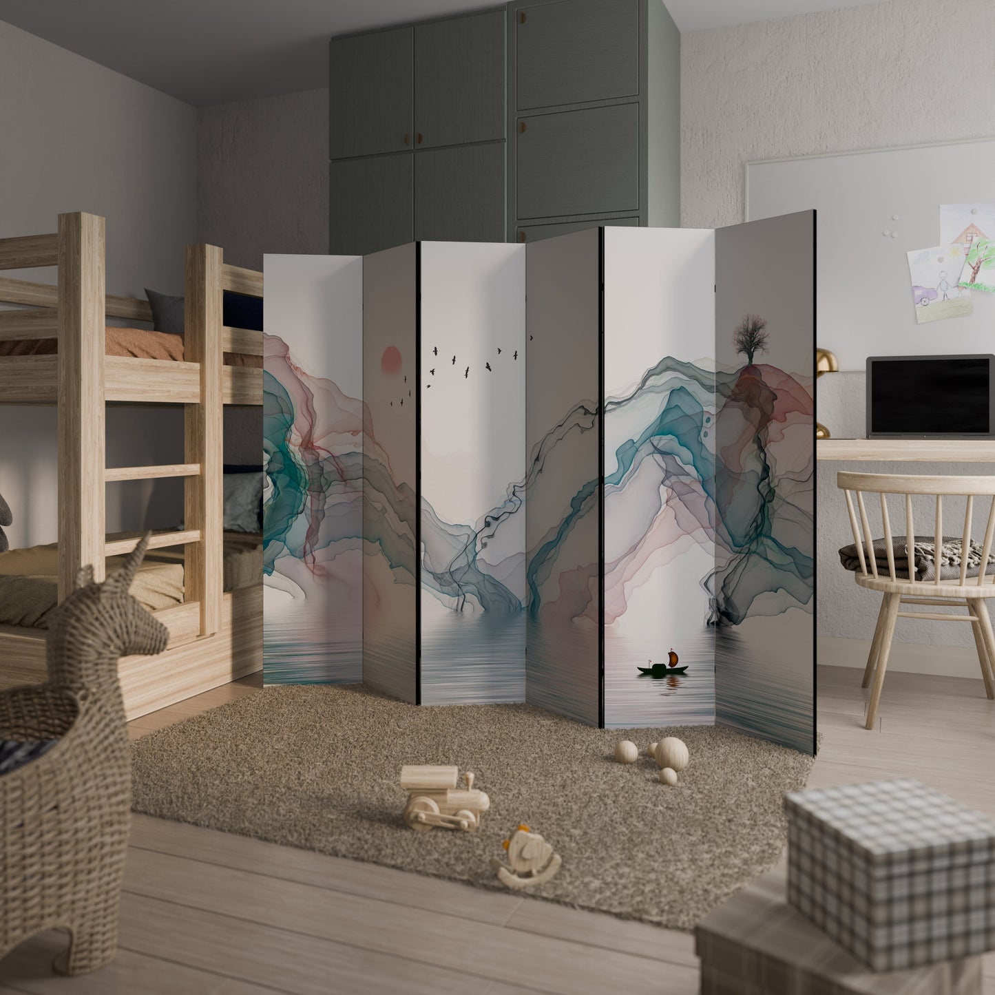 VELVET CROSSING Decorative 6-Panel Room Divider