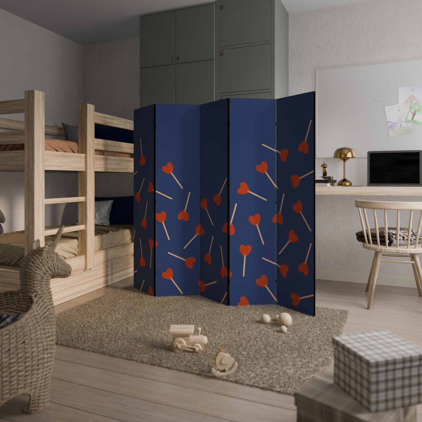 SWEET LOVE Decorative 5-Panel Room Divider