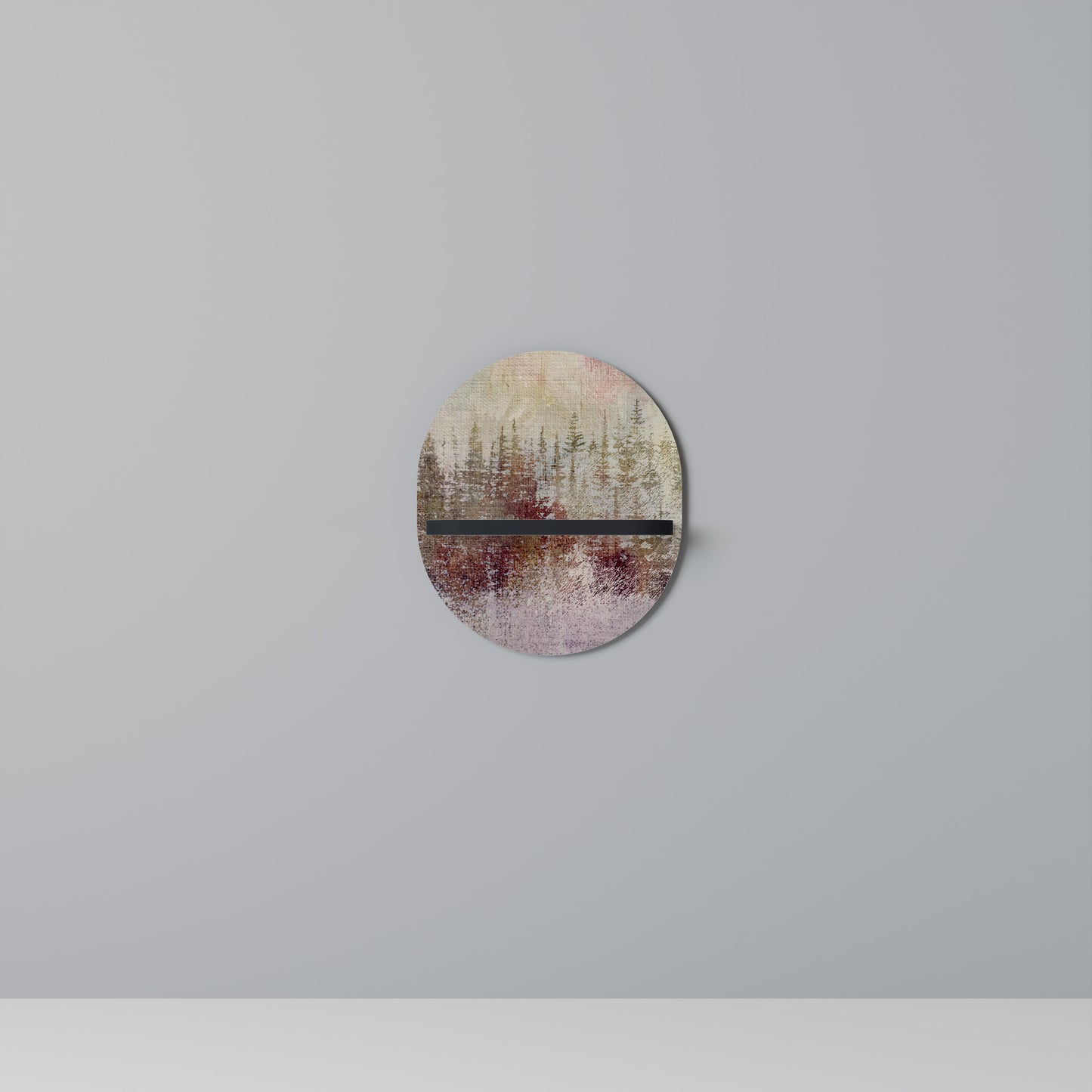 VEILED SUMMIT Oval konsthylla i svart finish