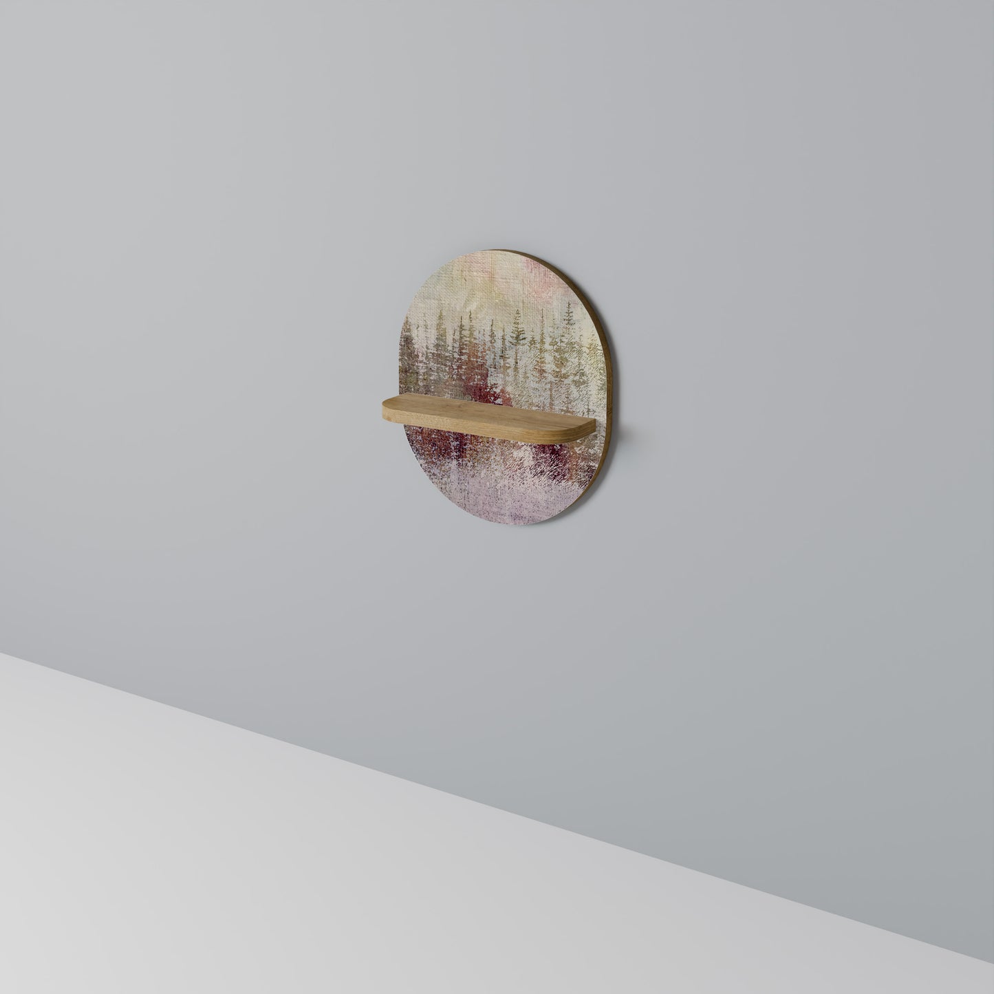 VEILED SUMMIT Oval konsthylla i ekeffekt