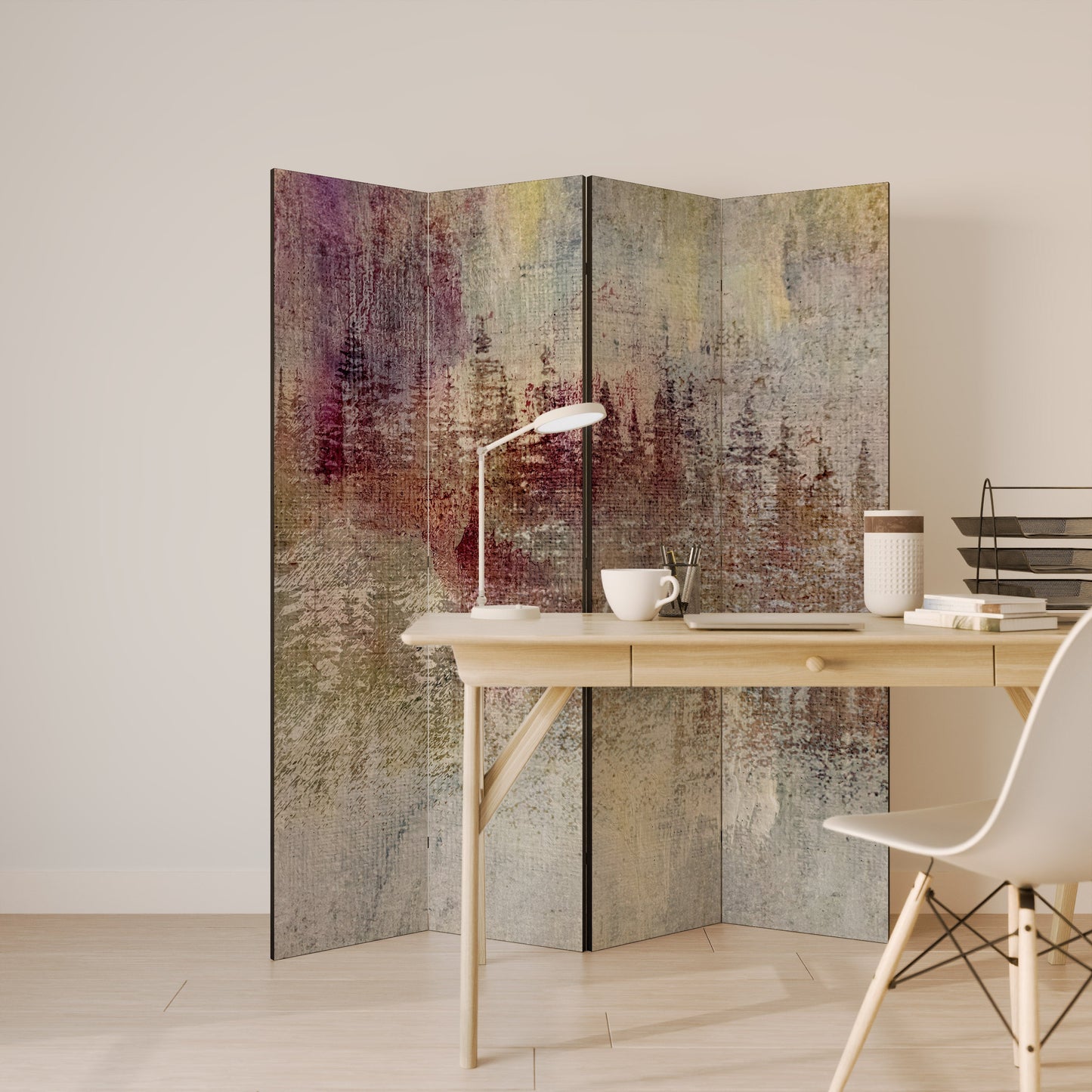VEILED SUMMIT Decorative 4-Panel Room Divider