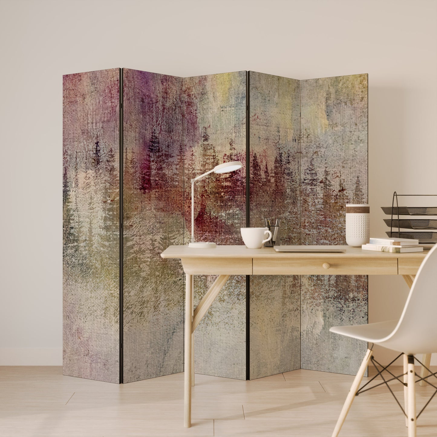 VEILED SUMMIT Dekorativ rumsavdelare med 5 paneler