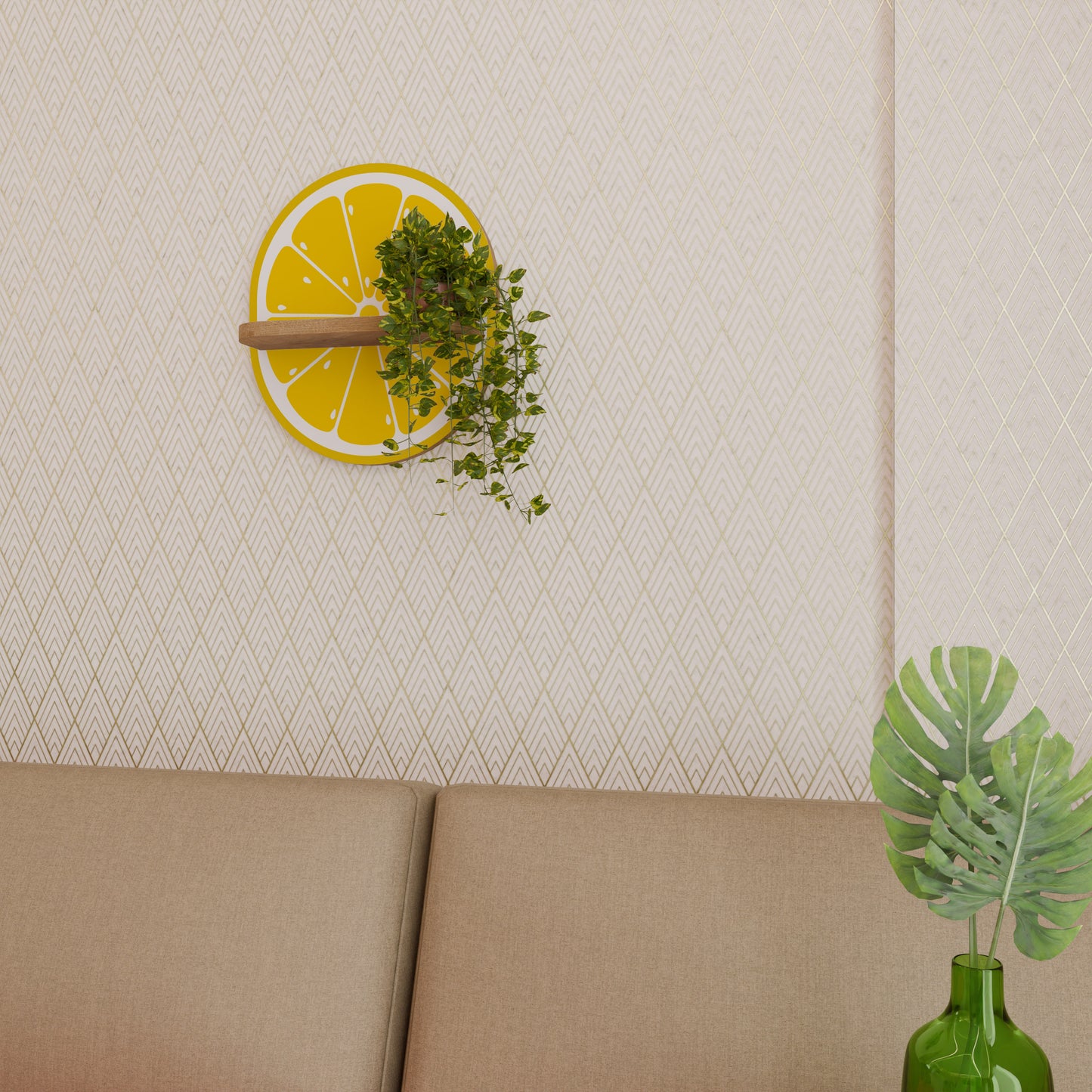 FÖRSTÄRKANDE CITRON Oval Art Hylla I Ekeffekt