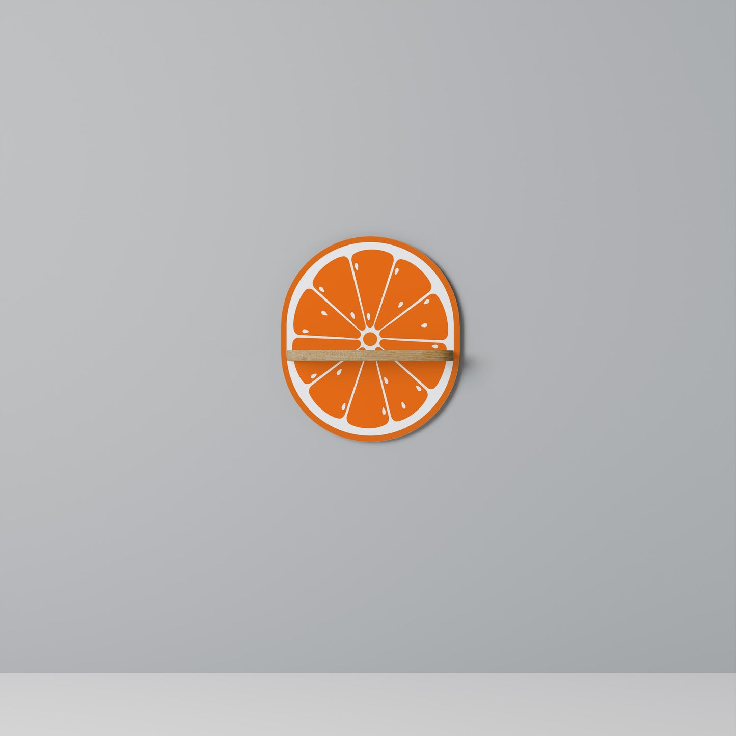 SAFTIG ORANGE Oval Konsthylla I Ekeffekt