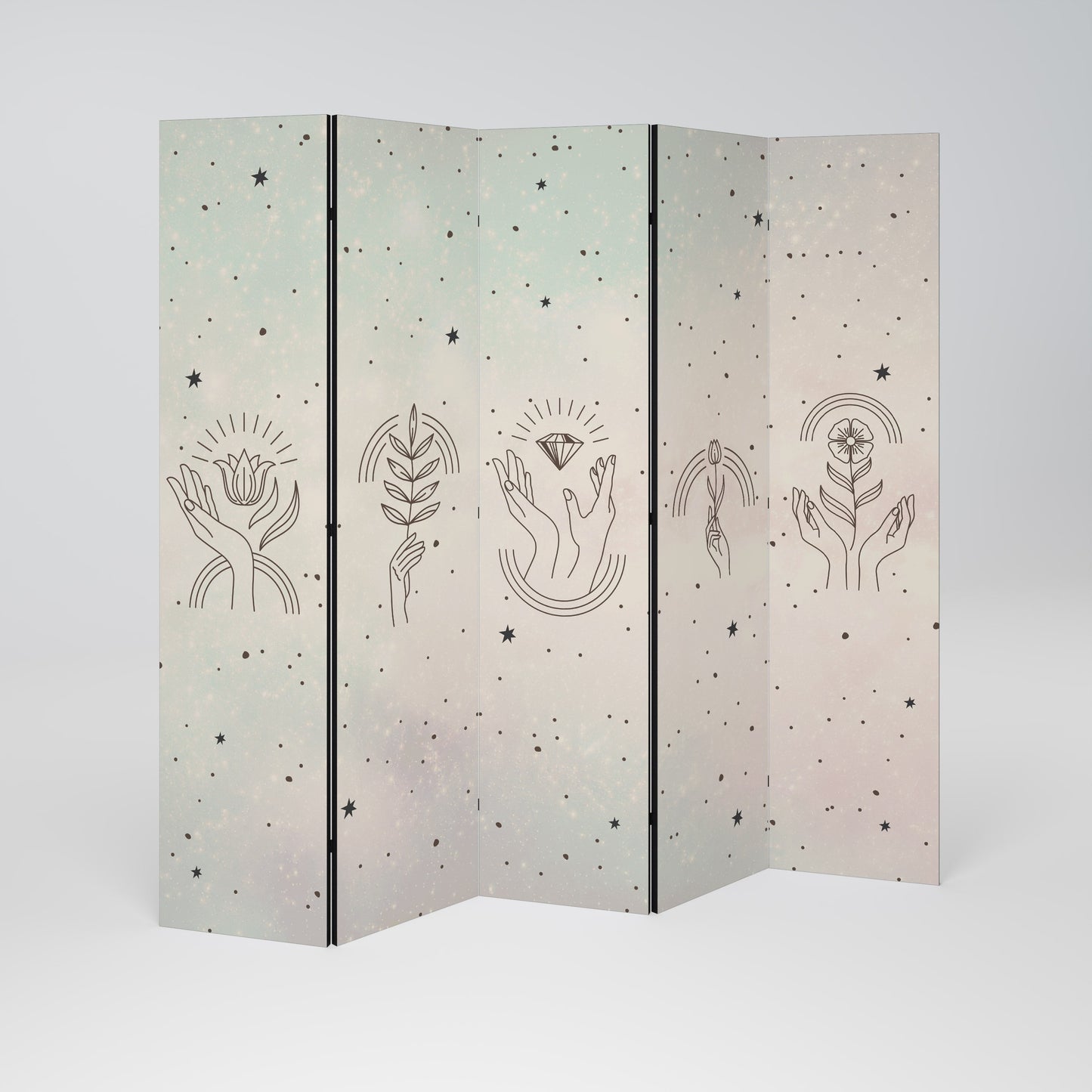 DELICATE BEAUTY Dekorativ rumsavdelare med 5 paneler