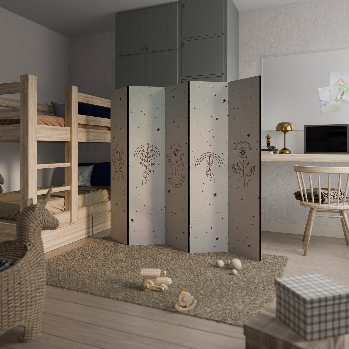 DELICATE BEAUTY Dekorativ rumsavdelare med 5 paneler
