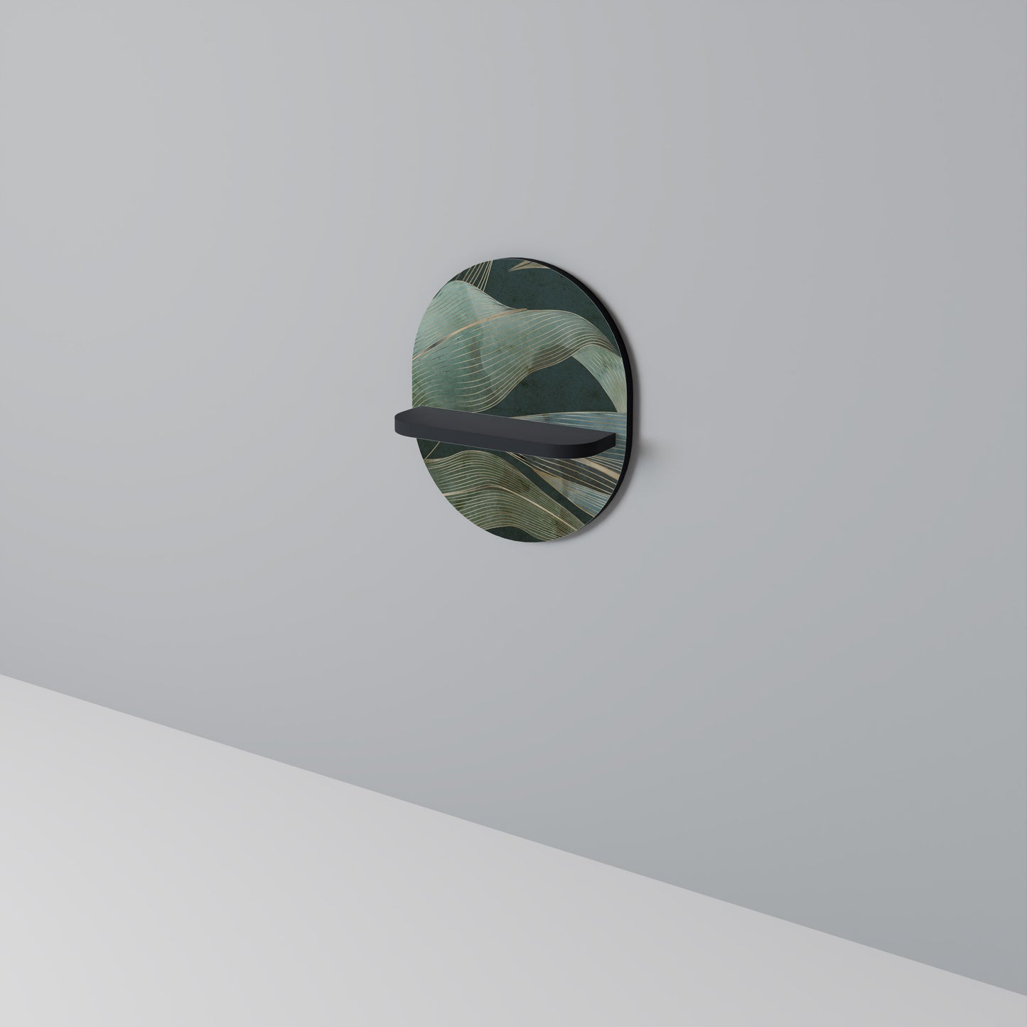 ROYAL GREEN Oval konsthylla i svart finish