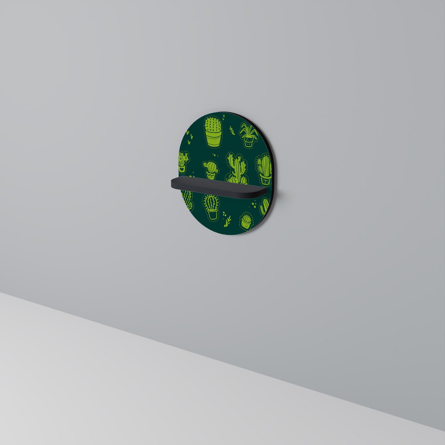 DESERT GREEN Oval Art Hylla i svart finish