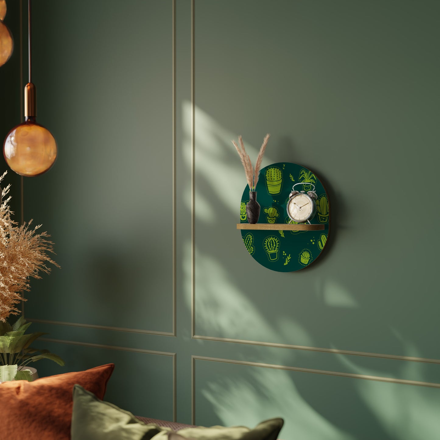 DESERT GREEN Oval Art Hylla I Ekeffekt