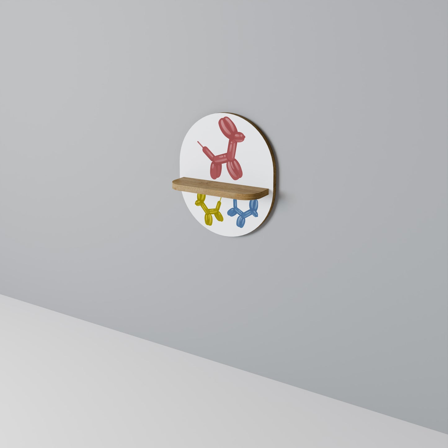 BARNDOMSMINNE Oval Konsthylla I Ekeffekt