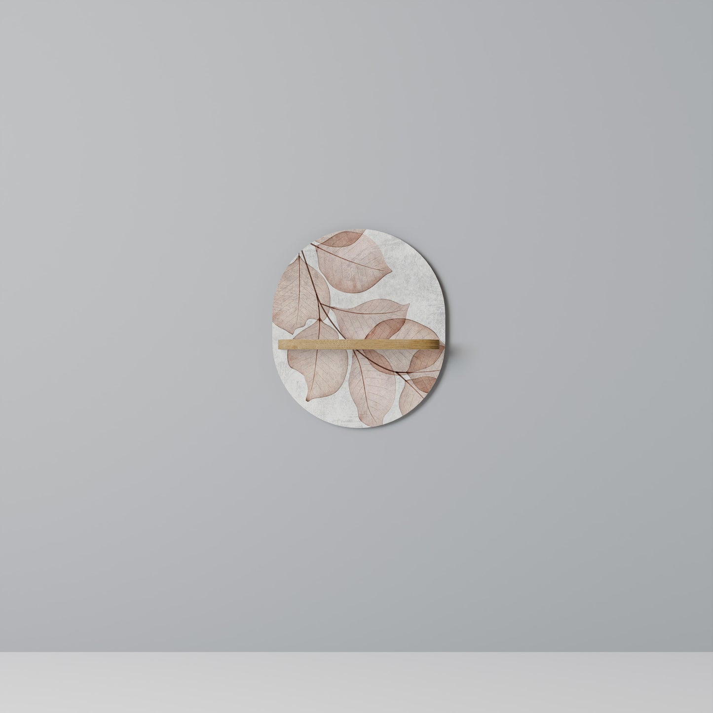 HÖST FRAGILITY Oval konsthylla i ekeffekt