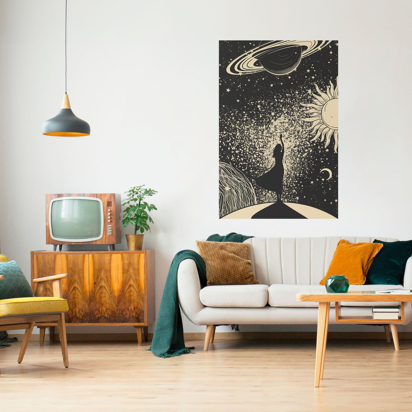MYSTIC UNIVERSE vertikal poster med självhäftande text