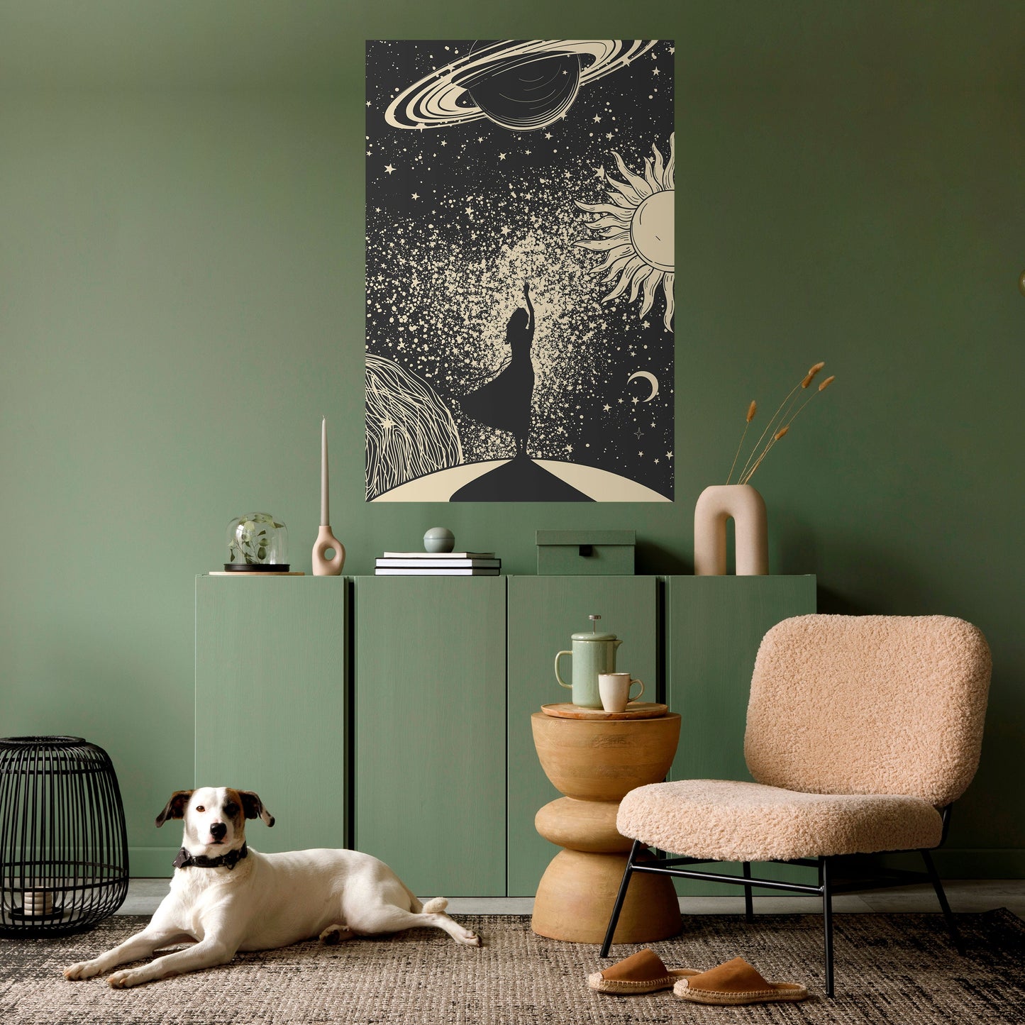 MYSTIC UNIVERSE vertikal poster med självhäftande text