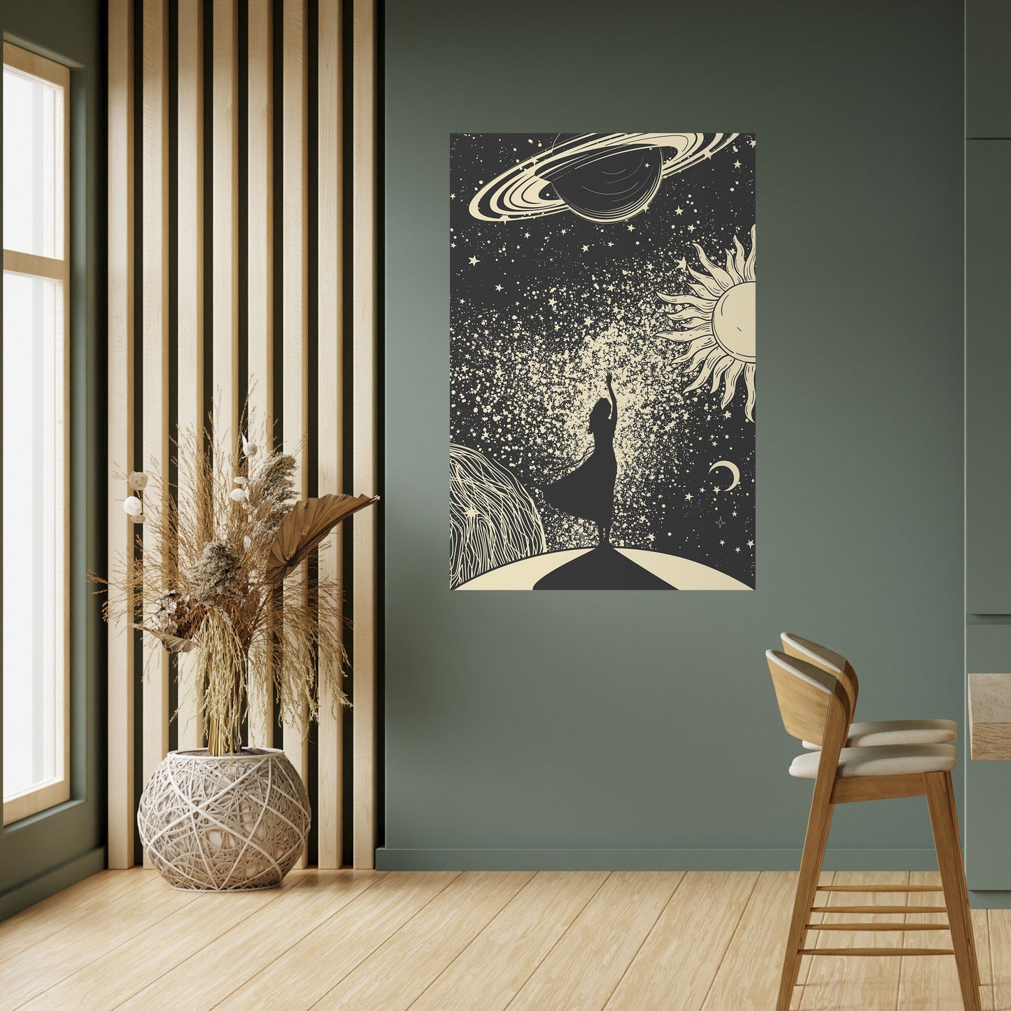 MYSTIC UNIVERSE vertikal poster med självhäftande text