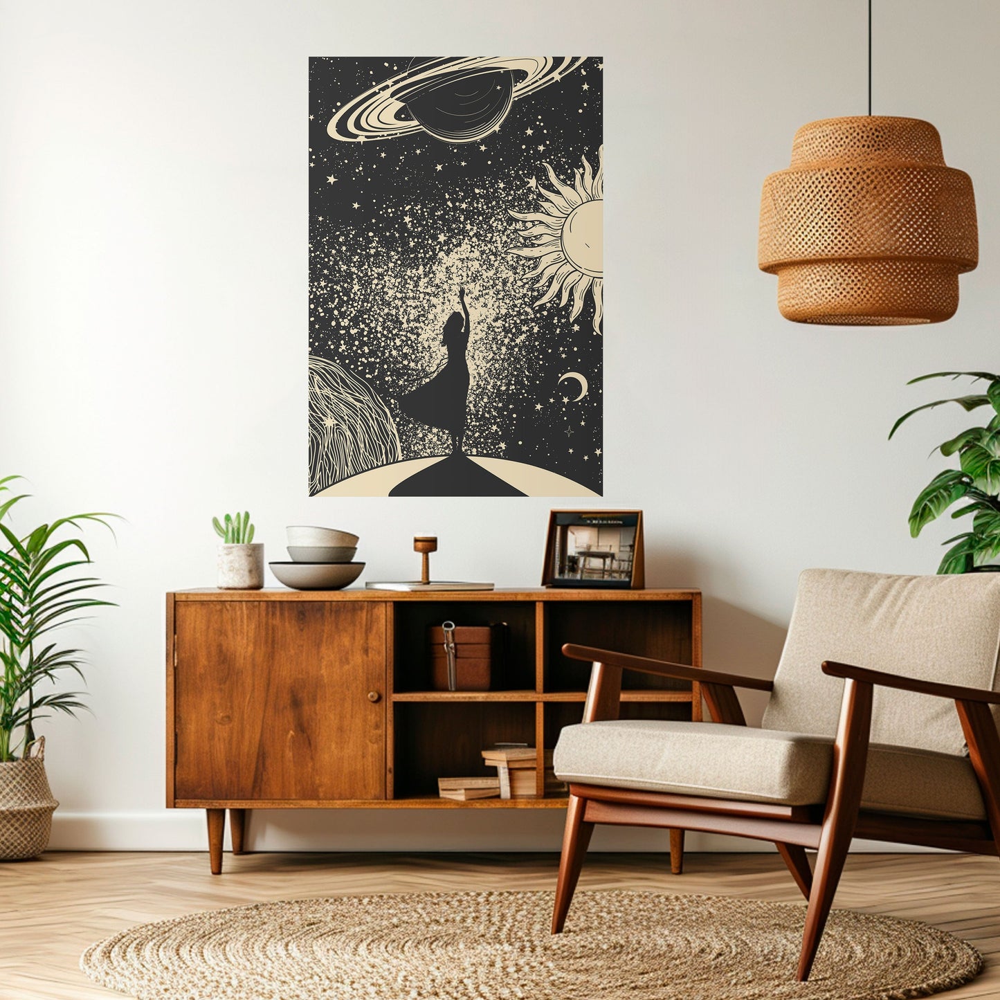 MYSTIC UNIVERSE vertikal poster med självhäftande text