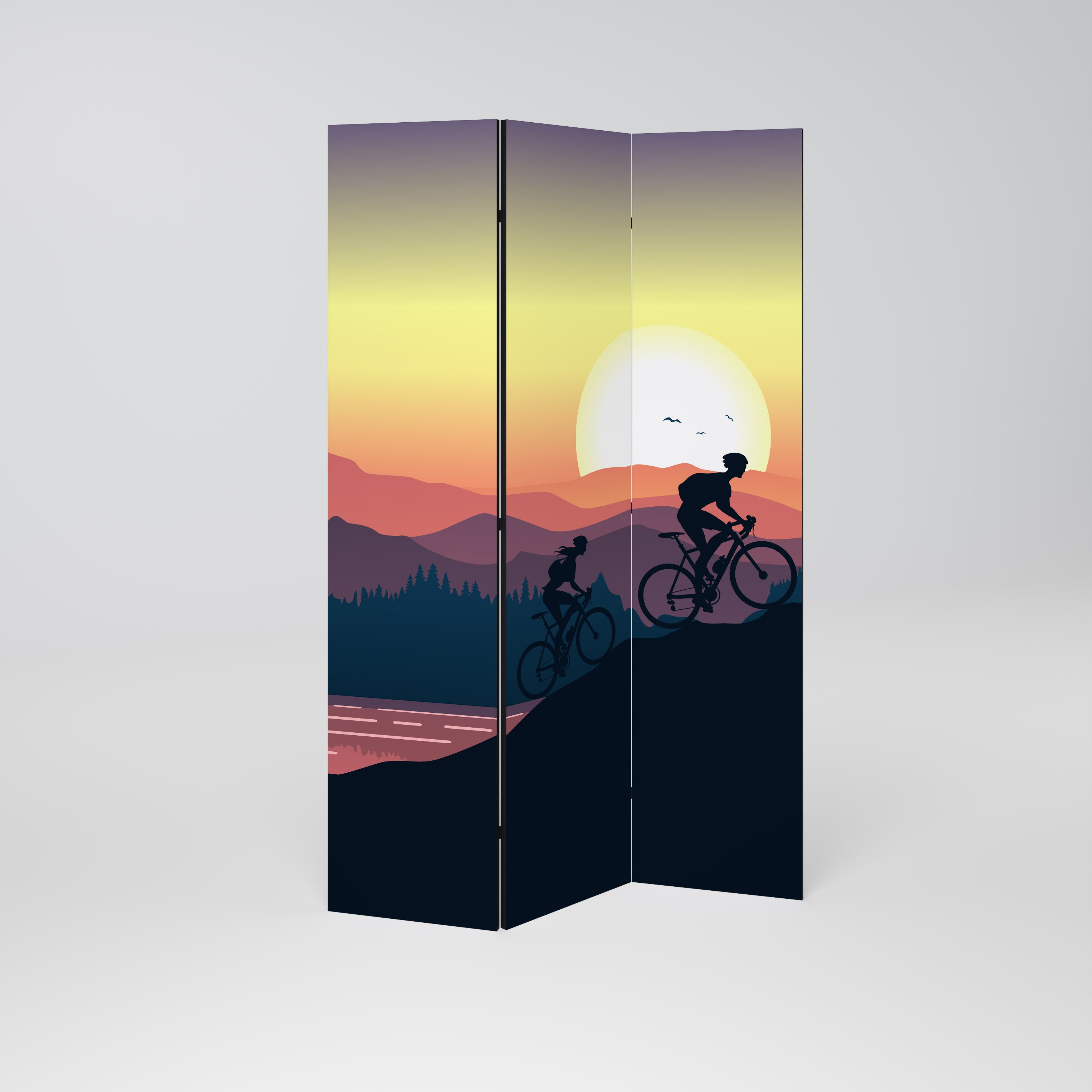 CYCLING HORIZON Dekorativ rumsavdelare med 3 paneler