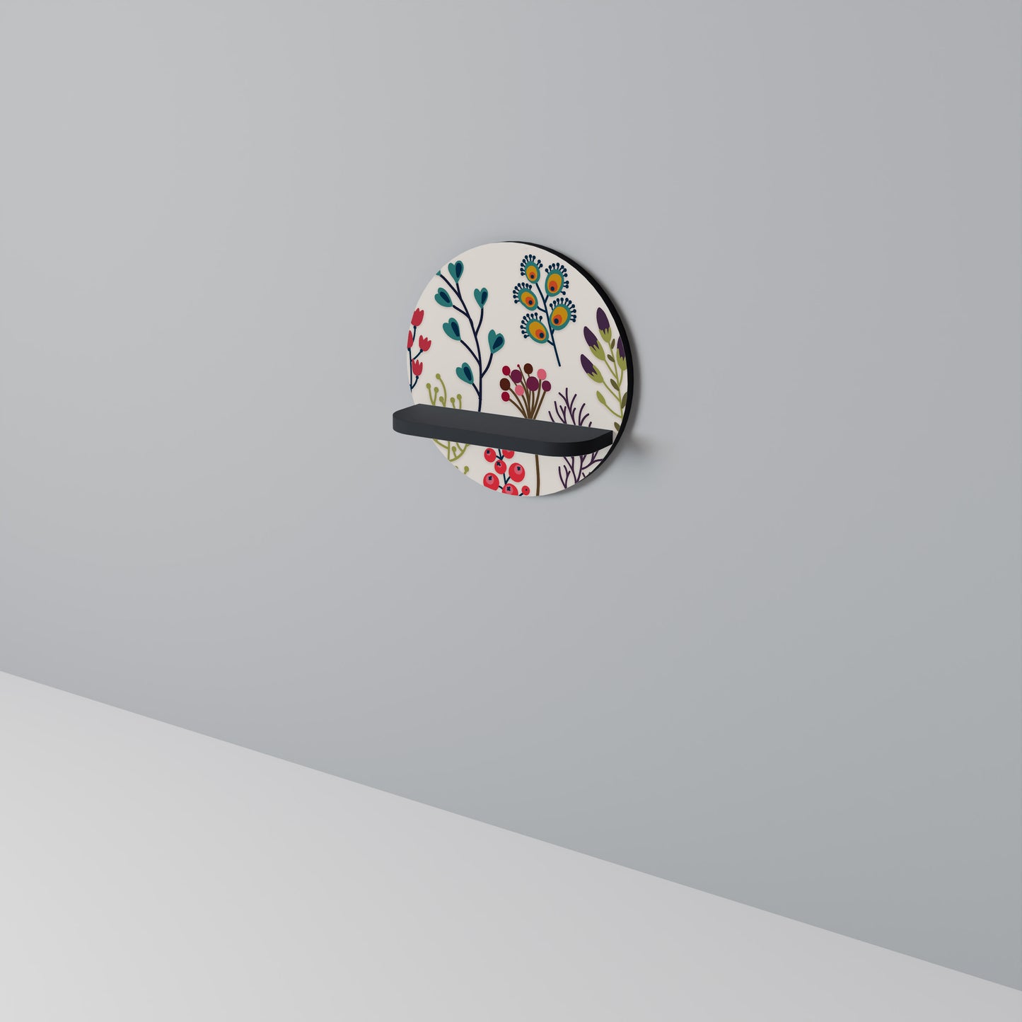HÖST SUNDRIES Rund konsthylla i svart finish