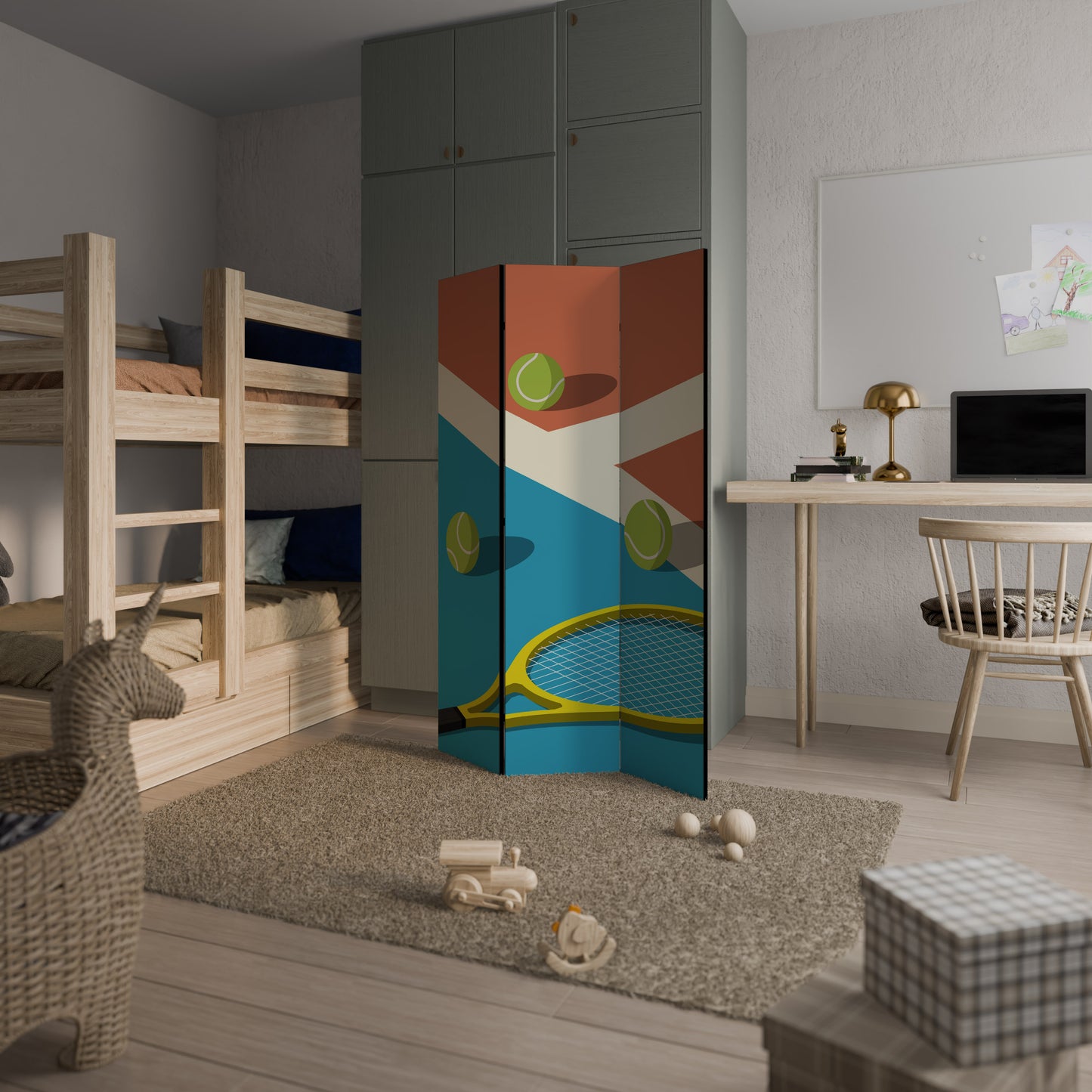 TENNIS ESSENTIALS 3-Panel Room Divider