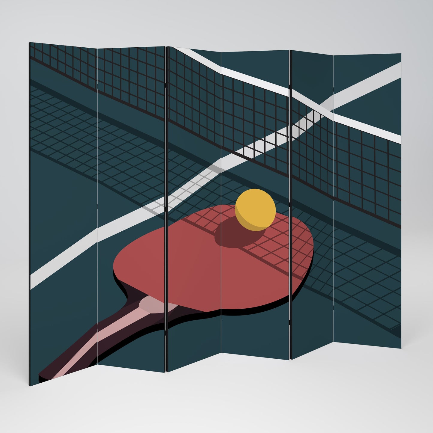PING- PONG GAME Decorative 6-Panel Room Divider