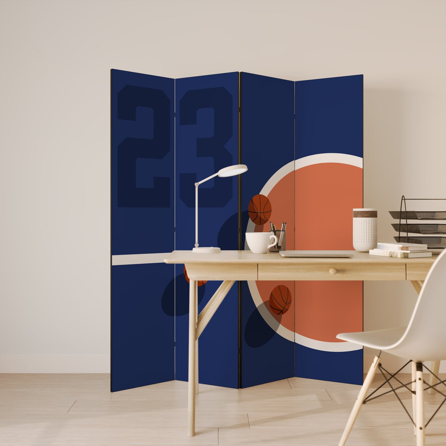 FAMOUS NUMBER 23 Decorative 4-Panel Room Divider