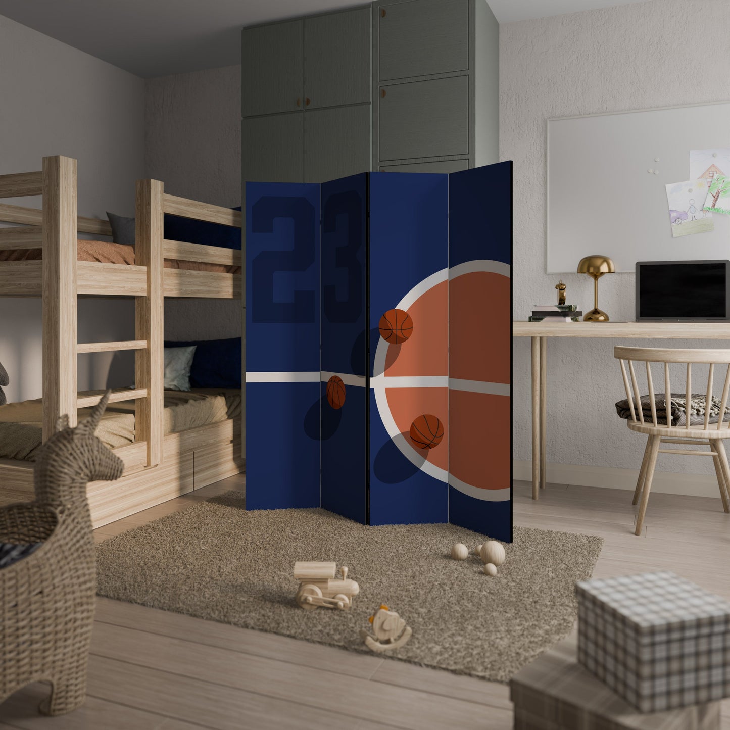 FAMOUS NUMBER 23 Decorative 4-Panel Room Divider