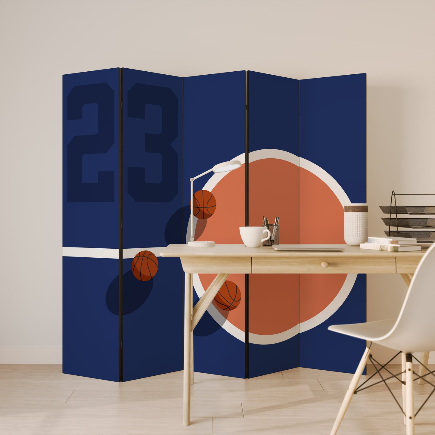 FAMOUS NUMBER 23 Decorative 5-Panel Room Divider