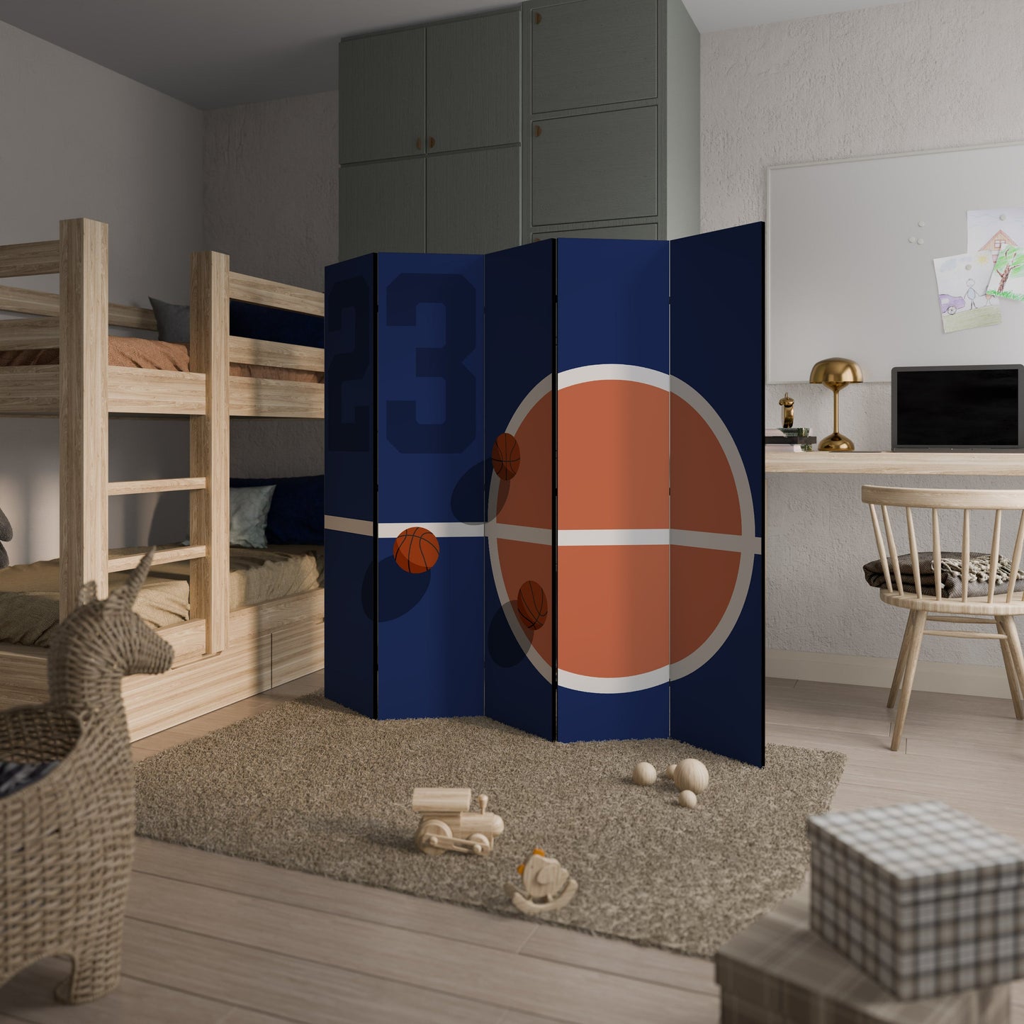 FAMOUS NUMBER 23 Decorative 5-Panel Room Divider