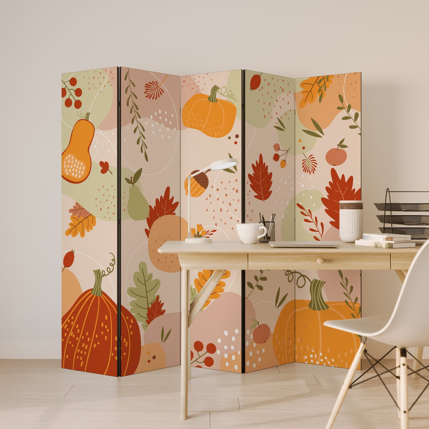 HELLO AUTUMN Decorative 5-Panel Room Divider