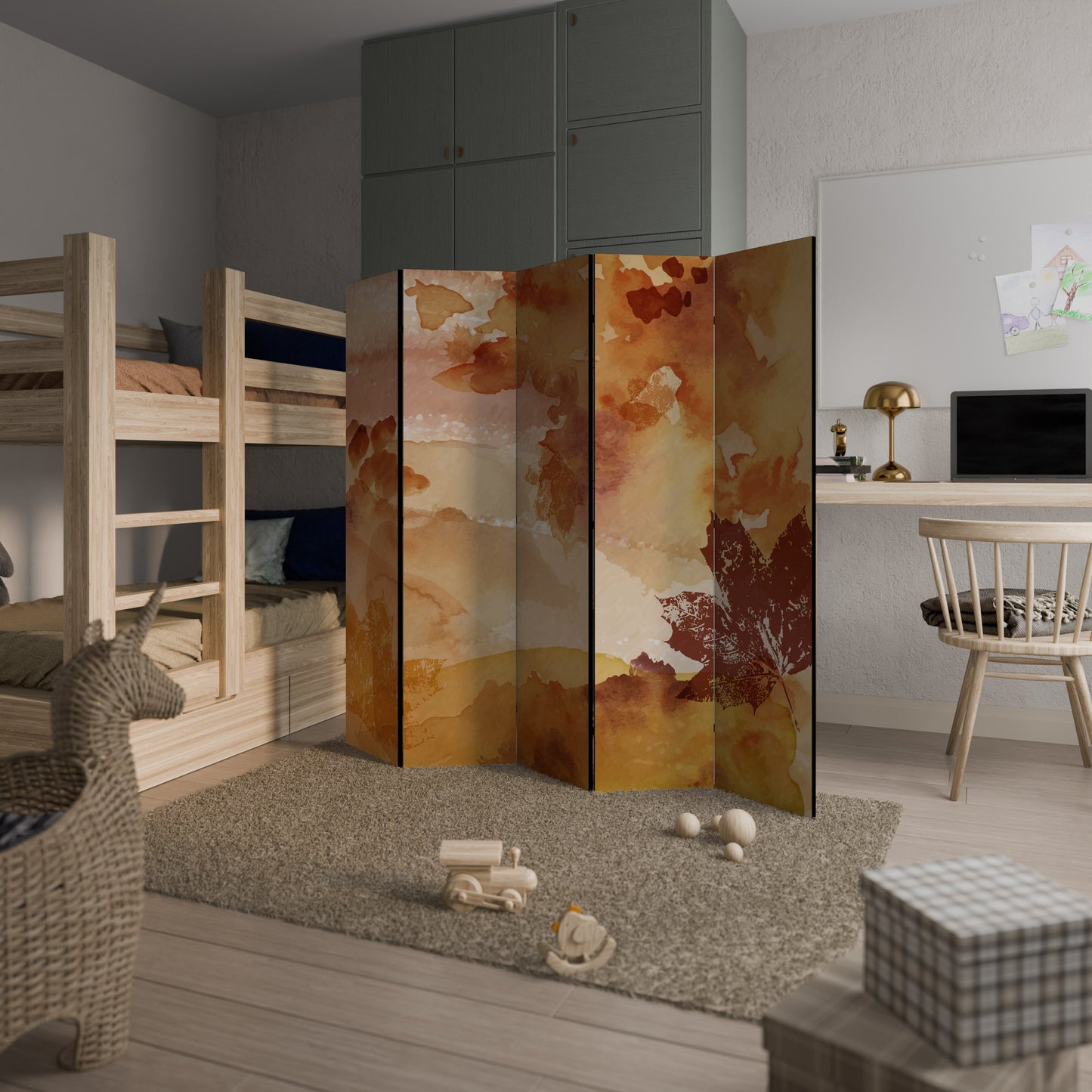 TRACES OF AUTUMN Decorative 5-Panel Room Divider