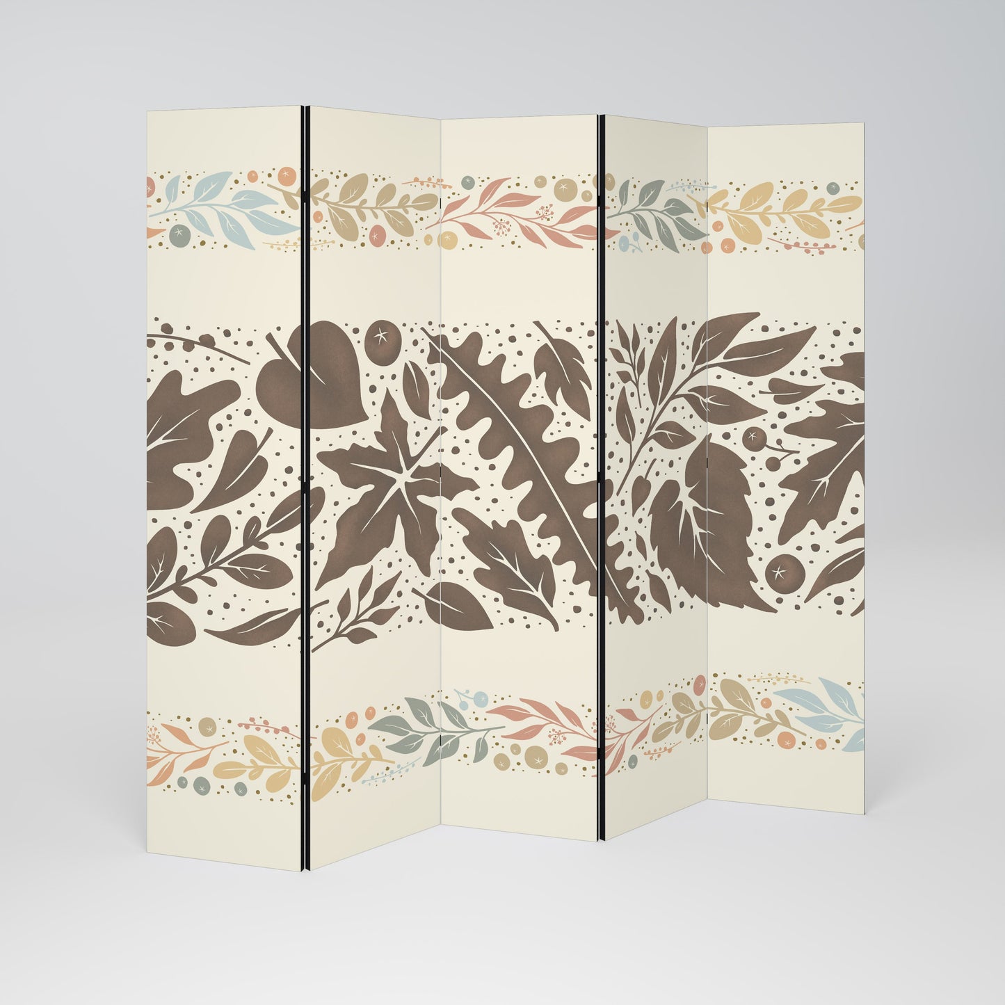 FOLIAGE ROWS Decorative 5-Panel Room Divider