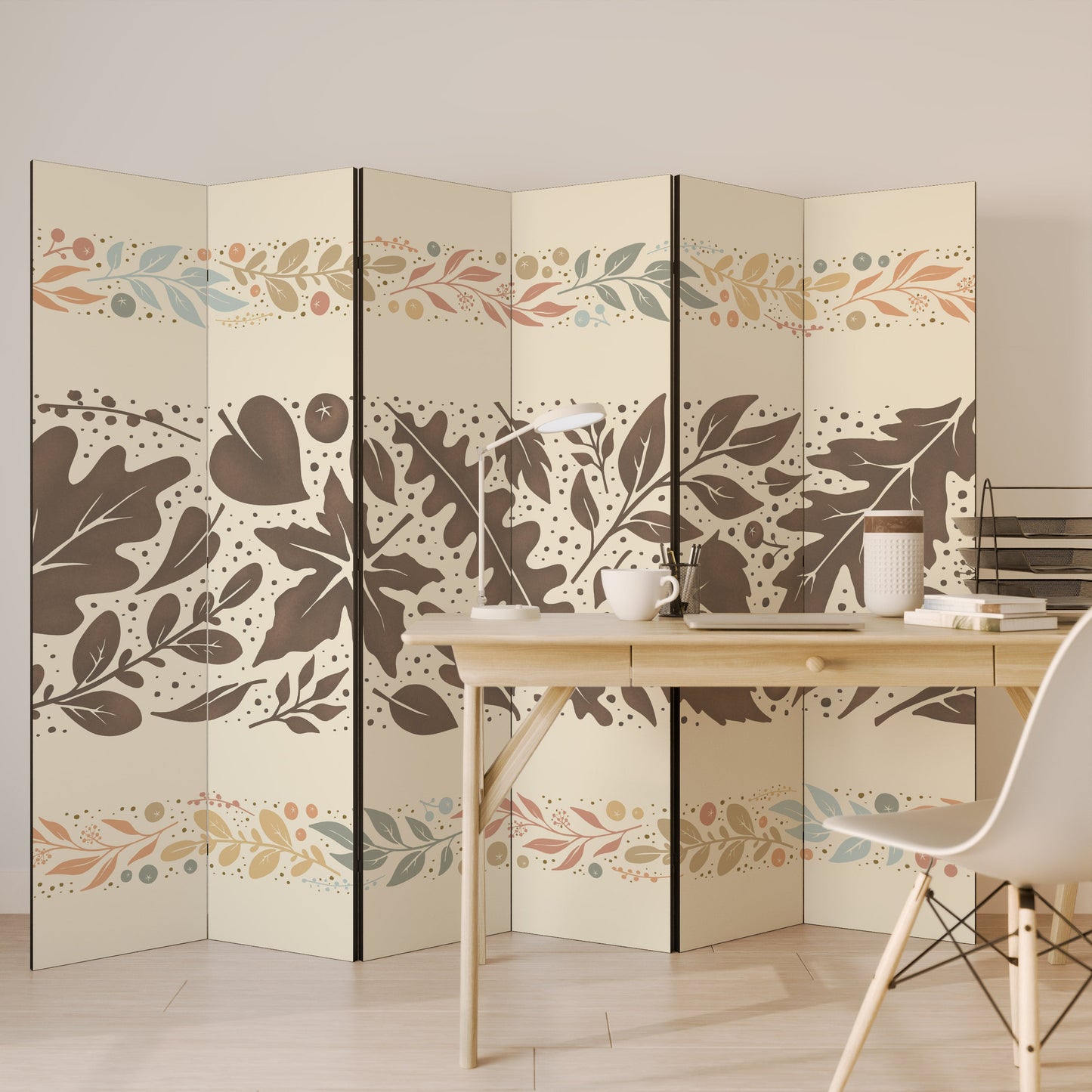 FOLIAGE ROWS Decorative 6-Panel Room Divider
