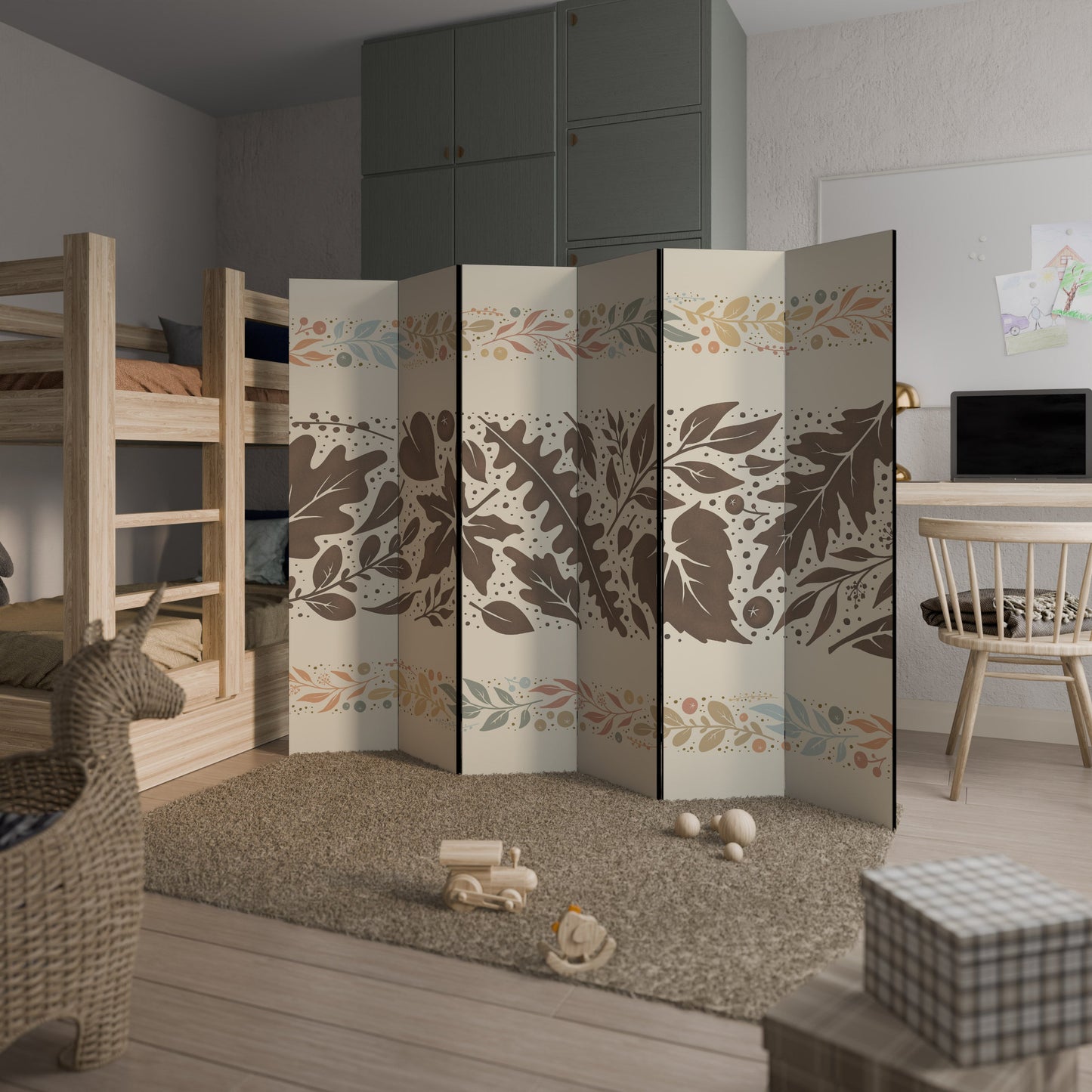 FOLIAGE ROWS Decorative 6-Panel Room Divider