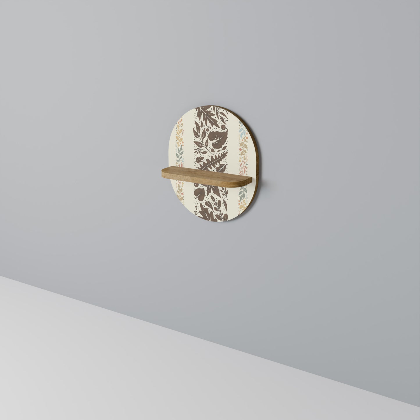 FOLIAGE TALES Oval Art Shelf In Oak Effect