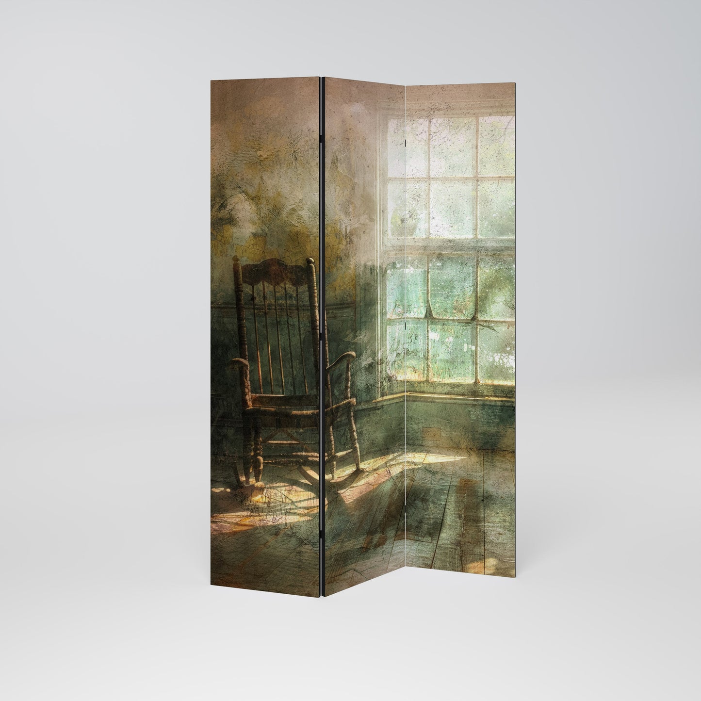 SUNLIT STILLNESS Dekorativ rumsavdelare med 3 paneler