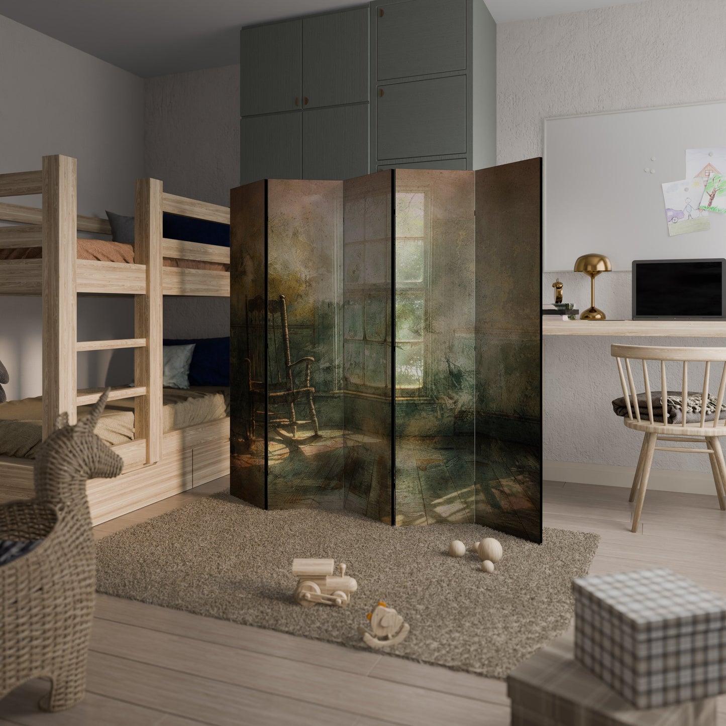 SUNLIT STILLNESS Decorative 5-Panel Room Divider