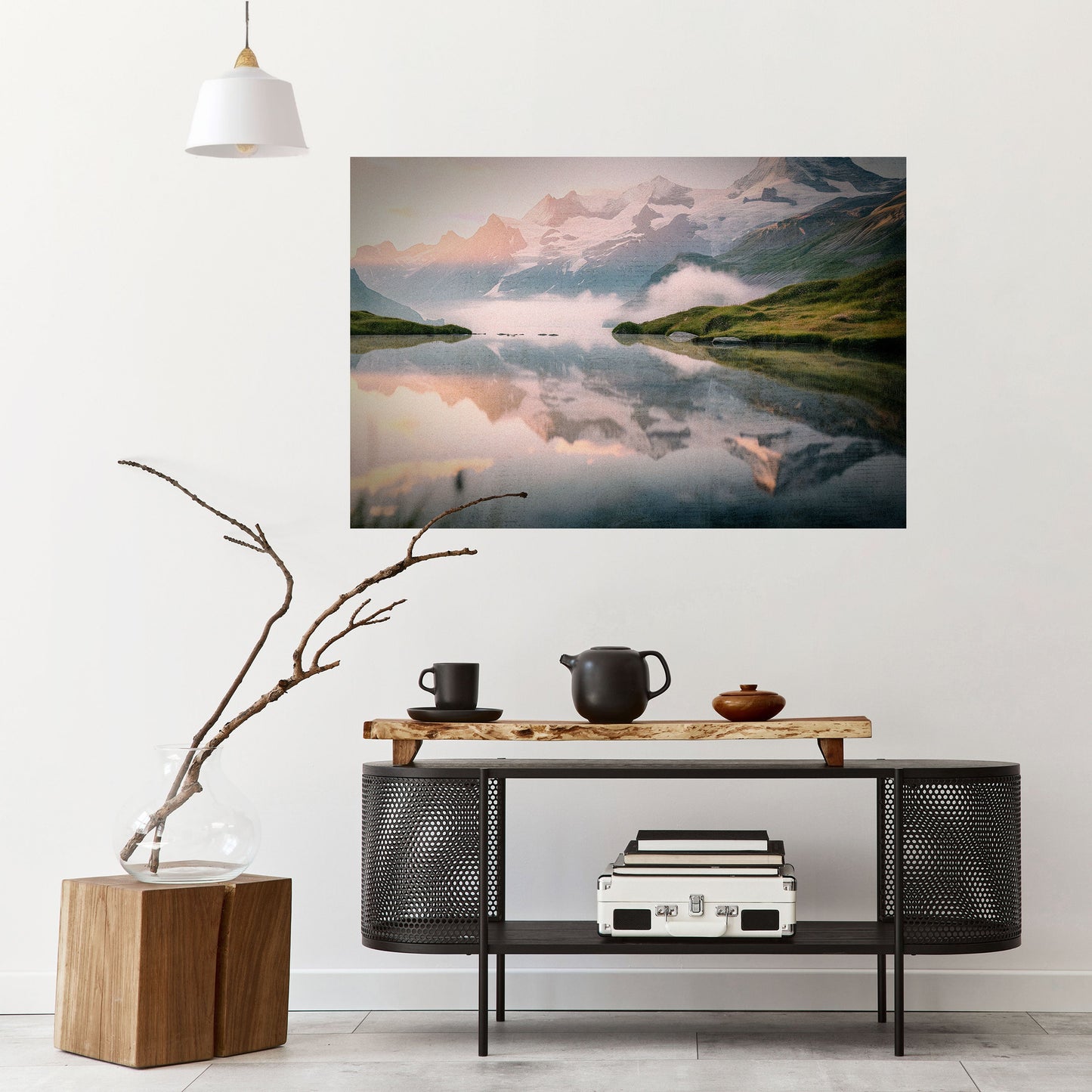 FOGGY HORIZON Peel and Stick Horizontal Poster